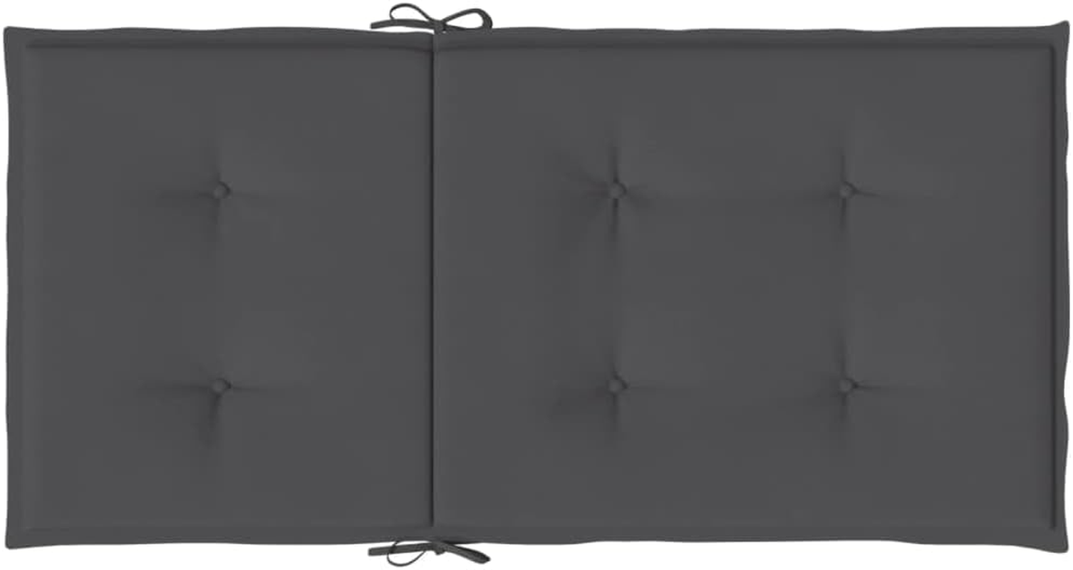 Vidaxl Outdoor/Indoor Low-Back Chair Cushions Set - Anthracite Oxford Fabric, Water-, Non-Slip for Garden/Patio/Office Furniture