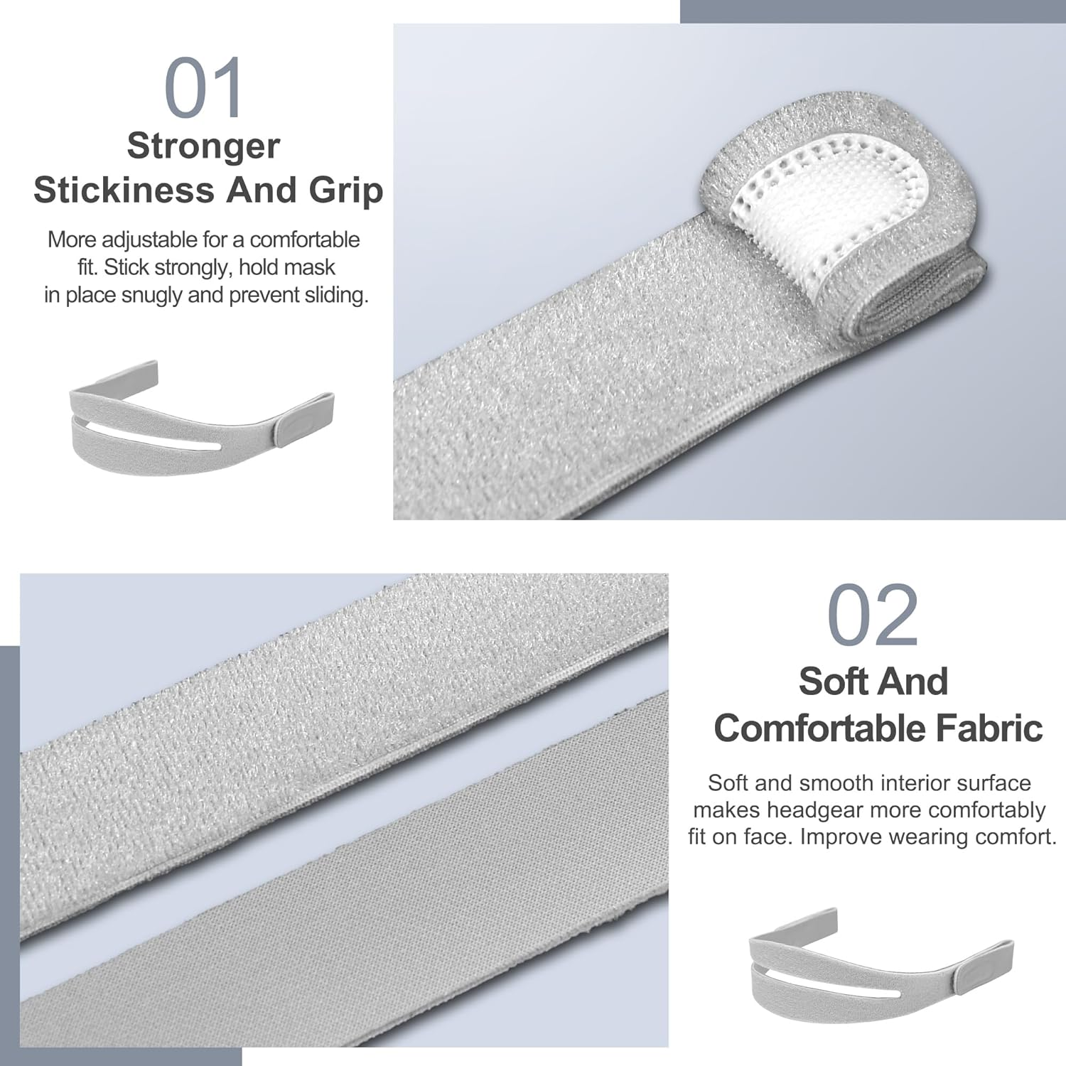 2 Pack CPAP Headgear Compatible with Resmed Airfit N30I and Airtouch N30I, Adjustable Strap for Resmed Airfit P30I and N30I, Great Value CPAP Accessories Supplies by Airsmart. image number 1