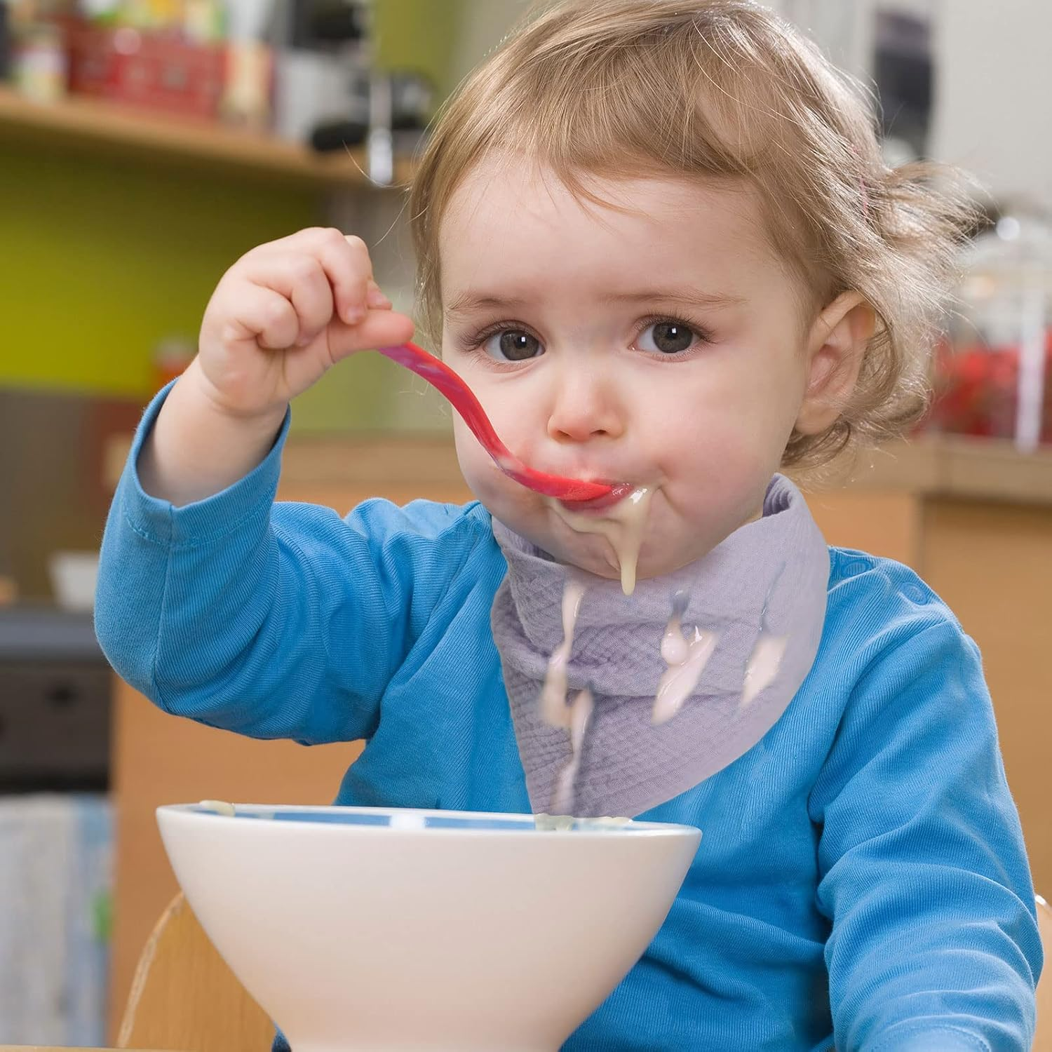 WD&CD Baby Bandana Drool Bib (4 Pack) Adjustable Absorbent Soft Snap Drool Bibs for Baby Girls and Boys-D image number 5