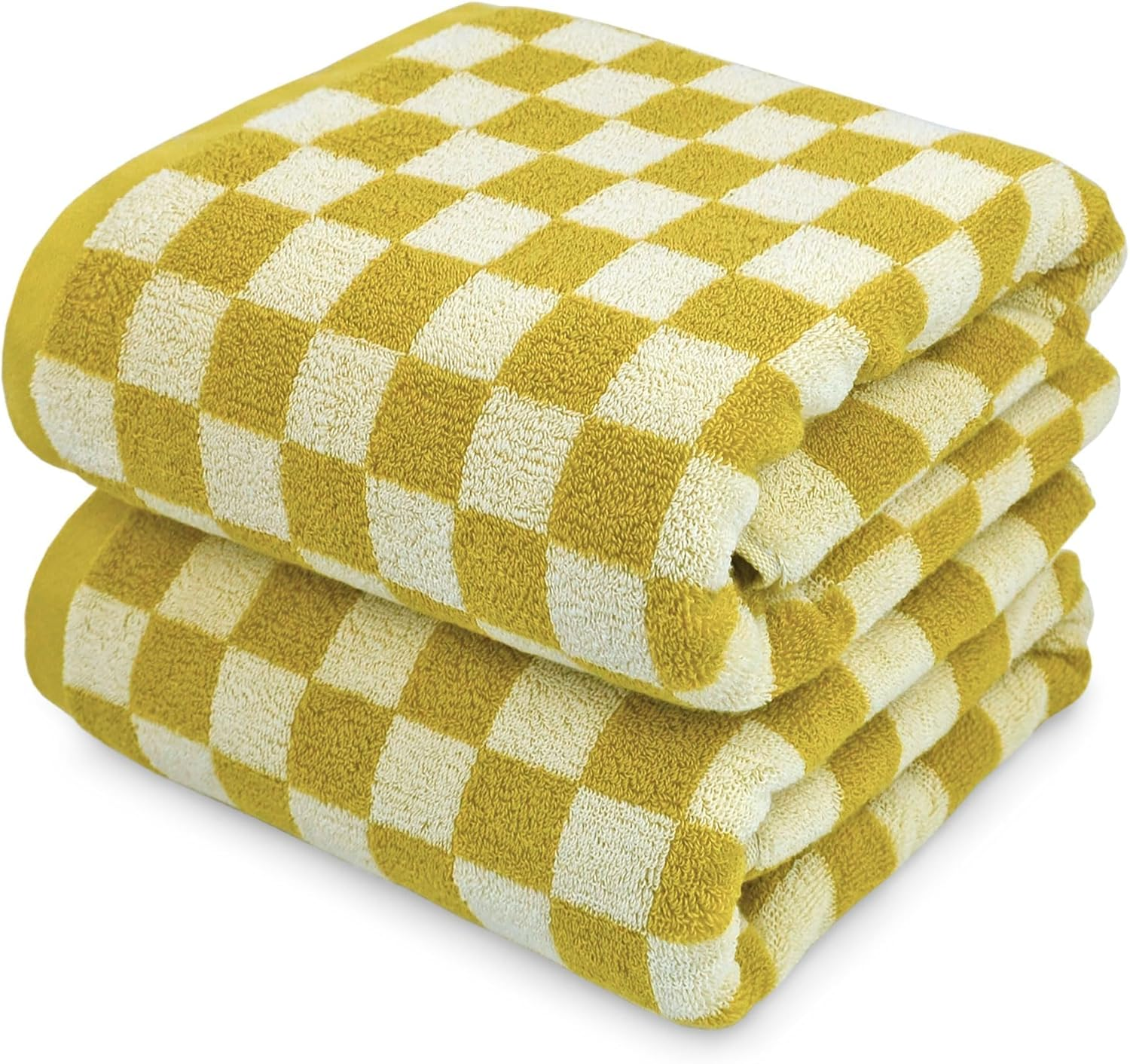 Jacquotha Shower Towels for Bathroom 27.5X55 Inches - Quick Dry Bath Towels Extra Large (2Pack), Cute Towels Checkered Bathroom Towels Set Lilac, 520GSM Absorbent Cotton Towels