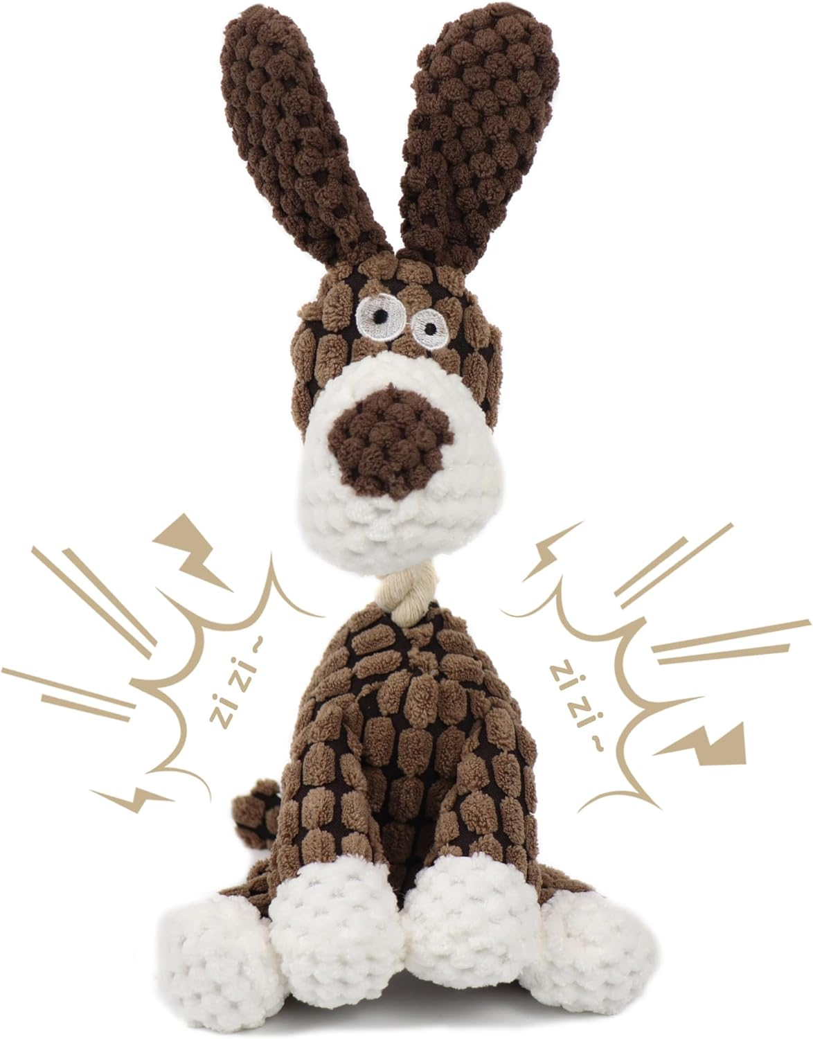 Puppy Squeaker Toys Rope Knot Donkey, Adorable Pet Squeaky Plush Toys, Perfect Companions for Small Dogs Cats Small Animals Chew Toys (White)