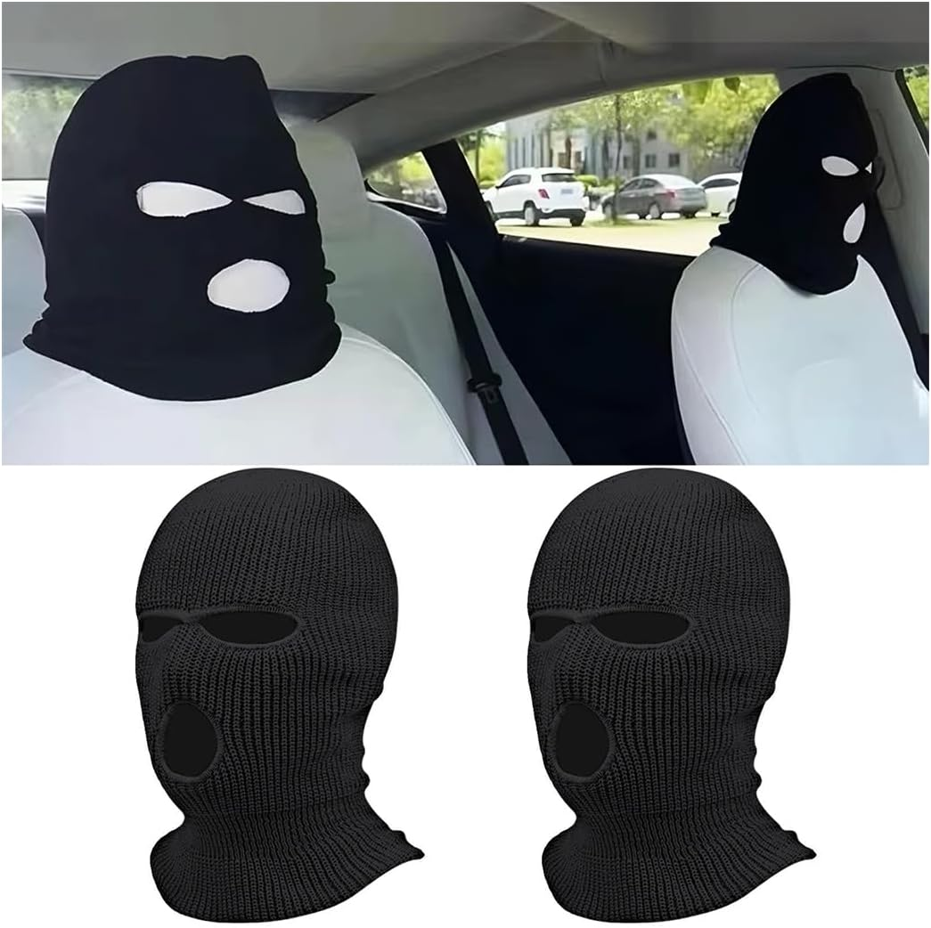 AUCELI Headrest Cover, 2Pcs Terylene Personalized Funny Hat for Car Seat, Front Head Rest Protectors, Auto Interior Decoration for Van SUV