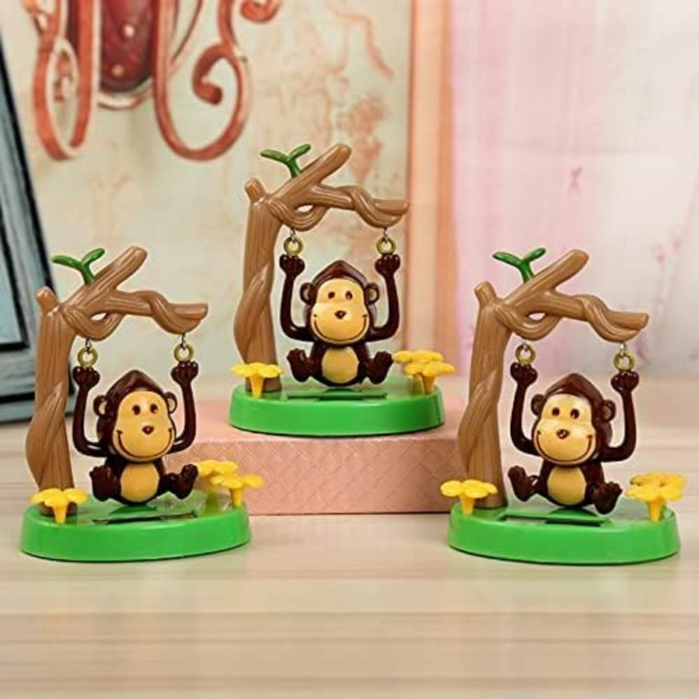 Solar Powered Dancing Monkey, Solar Monkey Swinging Animated Bobble Dancer Solar Powered, Solar Car Dashboard Decor, Cartoon Monkey Swinging Dynamic Auto Ornaments for Office Car Supplies Decoration