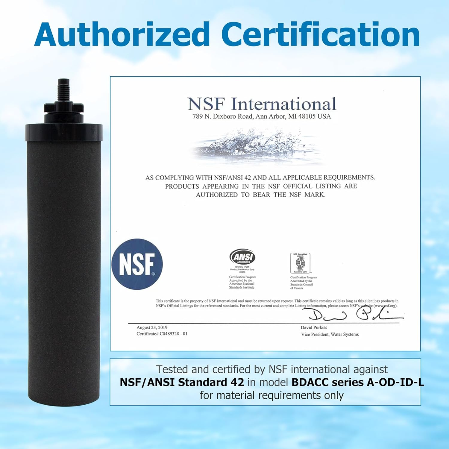 Water Filter Replacement for Berkey&reg; BB9-2 Black Activated Carbon Filters, Compatible with Berkey&reg; Gravity Water Filter System, Pack of 4