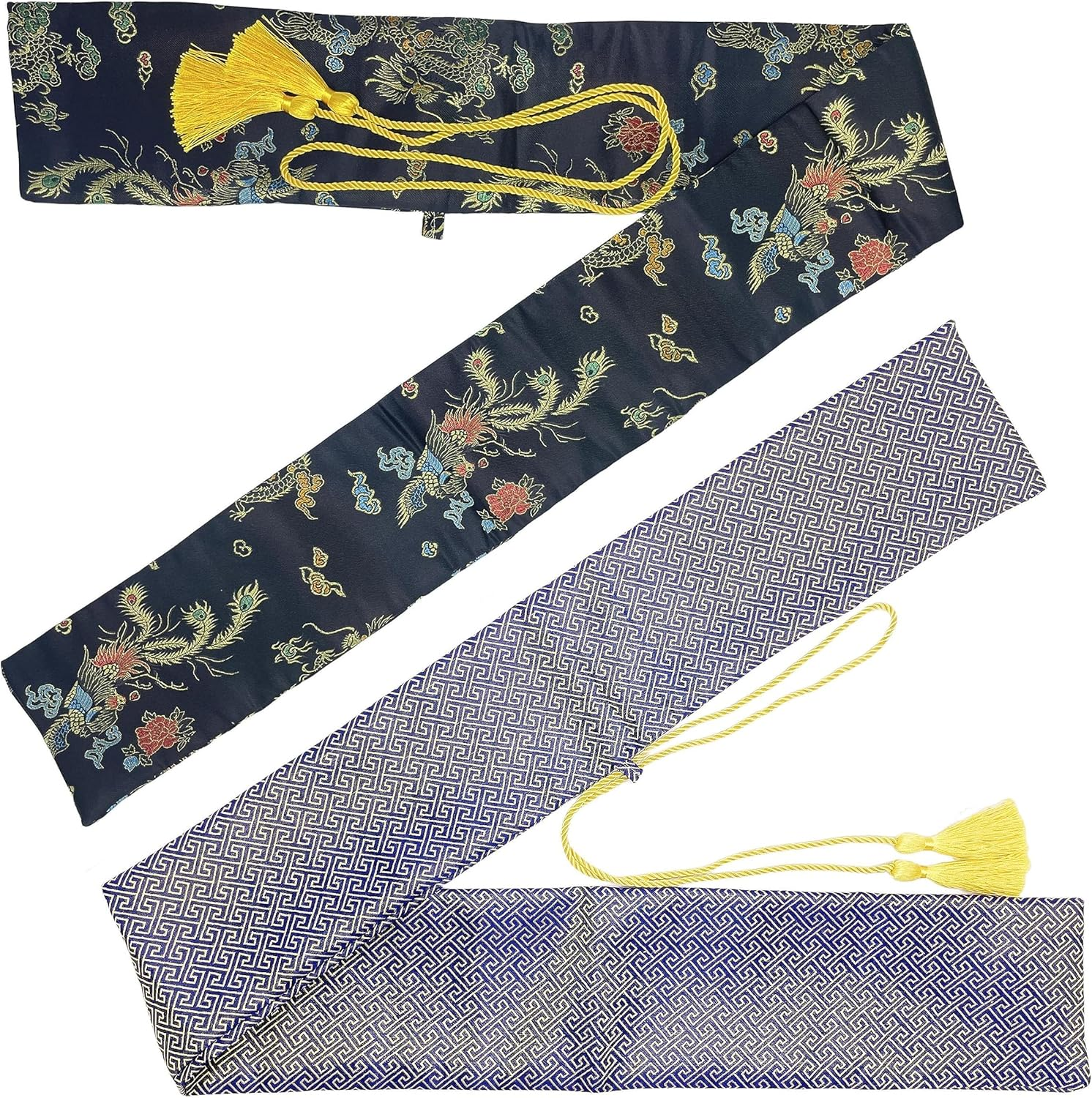 2Pcs Sword Bag 51Inch Synthetic Silk Katana Bag Sword Cover Carrying Case for Samurai Swords