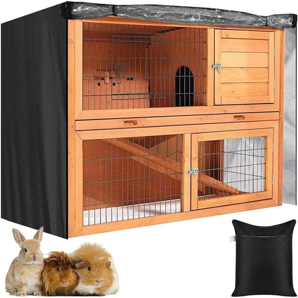 Indoor Outdoor Rabbit Hutch Cover Skyour 4Ft Pet Rabbit Cage Dust Cover Waterproof 420D Oxford Bunny Pens Hutches Poultry Cage Covers image number 3