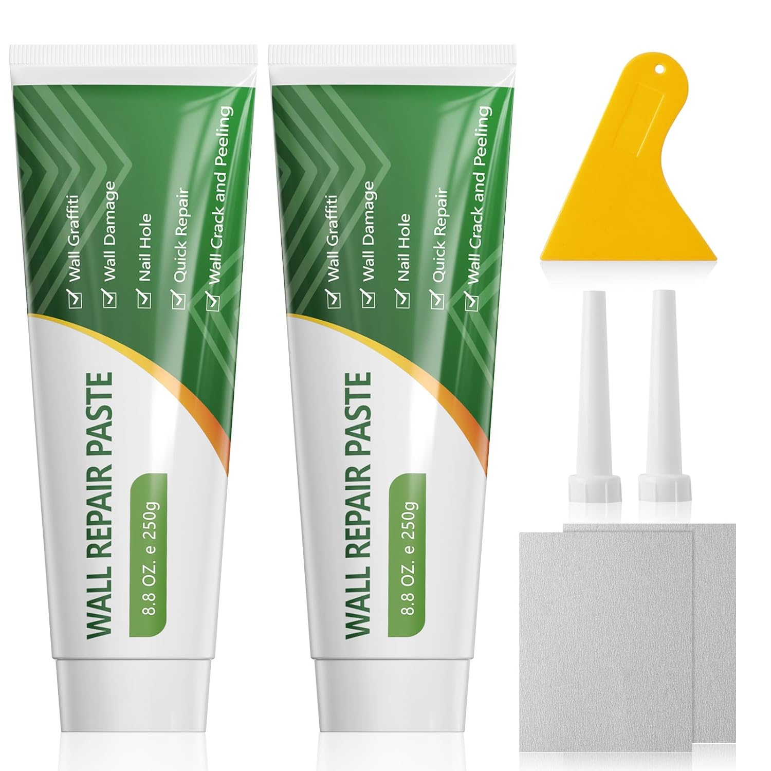 Wall Repair Agent Total 500G,Wall Repair Paste Kit,Wall Hole Filler, Mending Agent,Drywall Patch for Screw Hole,Wall Crack Stain Peel image number 1