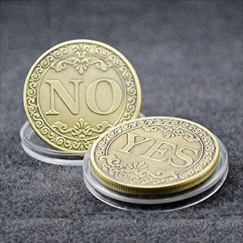 Never Lose! (4 PCS) Yes No Coins Flipping Challenge Coin, Souvenir Commemorative Coins Collection, Double-Yes / Double-No / Normal YES or NO image number 1