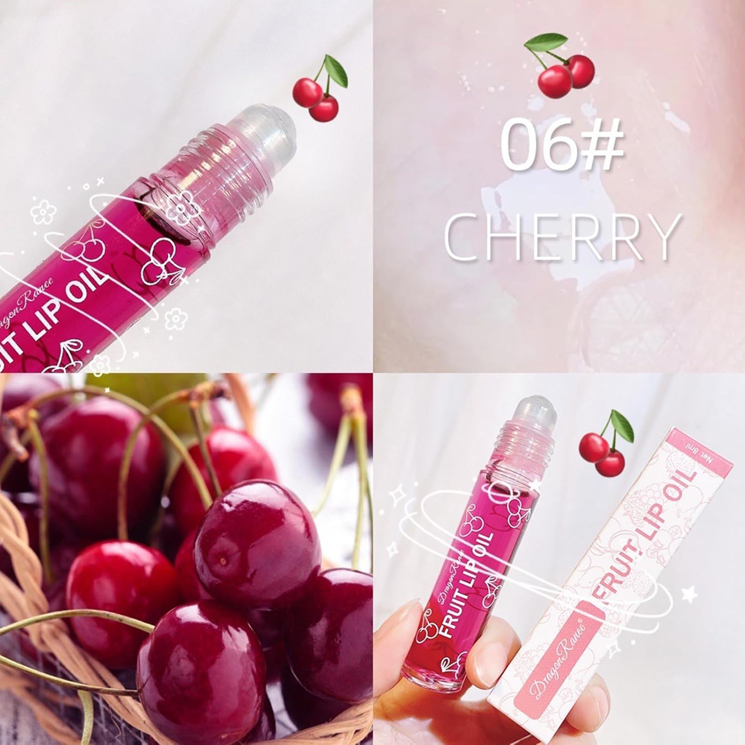 Joyeee Hydrating Lip Oil Set, 6 Pcs Fruit-Flavored Lip Gloss Set, Roll-On Lip Oil for Women Teenage Girls, Transparent Moisturizing No-Sticky Lip Gloss Lip Care - Lip Oil Set024 image number 3