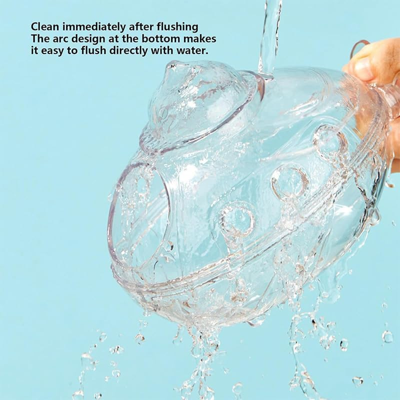 Hamster Bathtub,Transparent Sand Bath Box for Small Pets, Cute Hamster Bathroom & Sleep Pad Nest, Durable Cage Accessory for Hamsters & Small Animals (S) image number 3