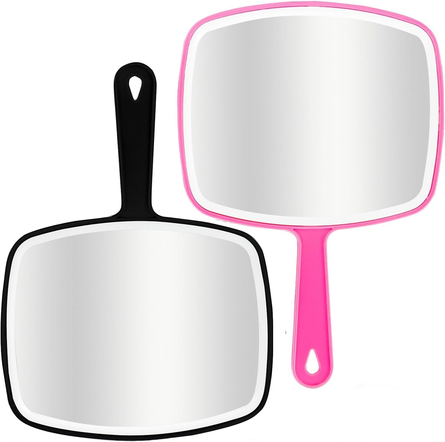 2Pcs Handheld Mirror, Portable Hand Mirror with Hanging Hole in Handle, Blue 10.4" L X 7.4" W