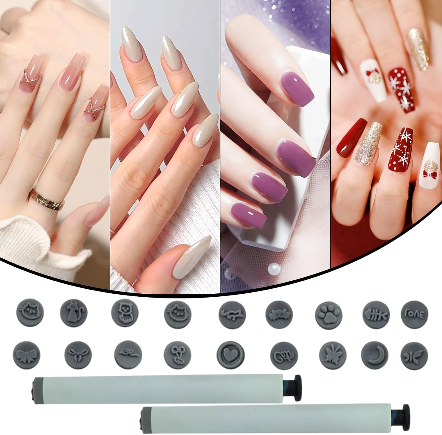 Nail Print Stamp Pen - Nail Stamping Art Pen Set - Portable Manicure Decoration Accessories for Women Teens Kids Children Teenagers Friends image number 3