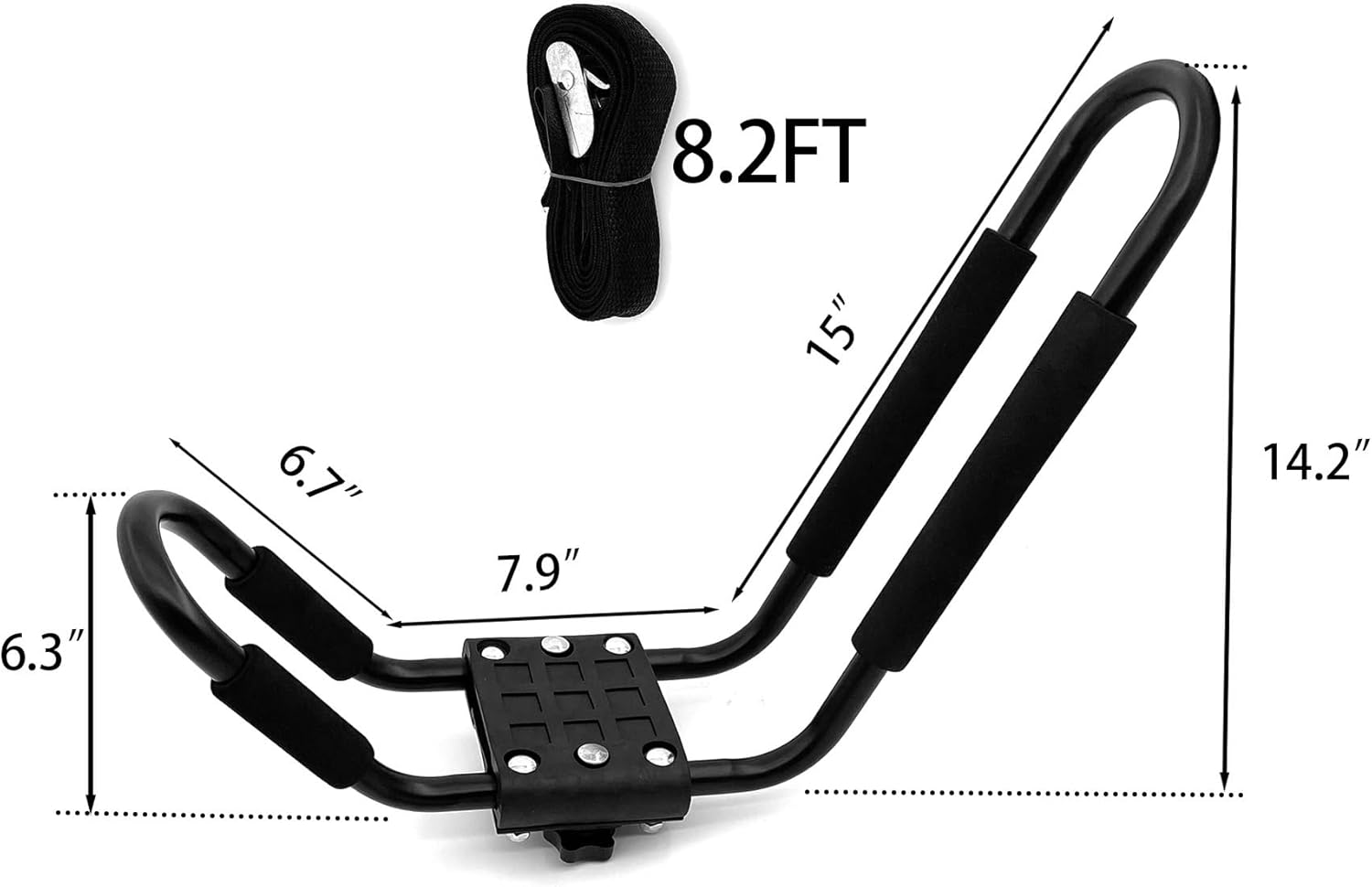 Taelakeni 1 Pairs Kayak Carrier Roof Racks, Universal Cars Kayak Canoe Roof Rack for SUV, Jeeps image number 6