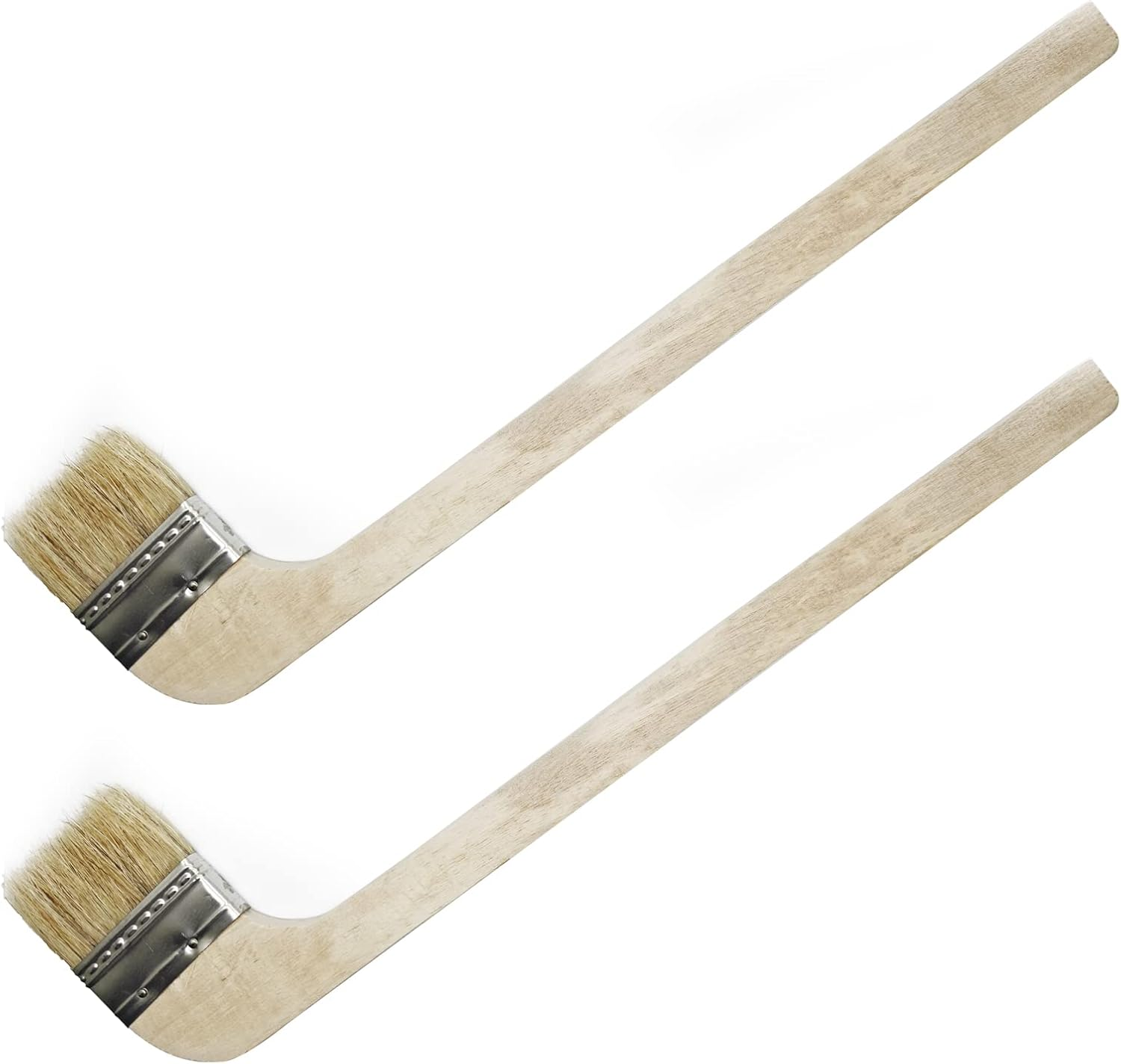 Wooden Handled Hog Bristle Radiator Right Angle Bend Paint Brush, 15" Long, 2" Brush Width (2 Pieces) image number 4