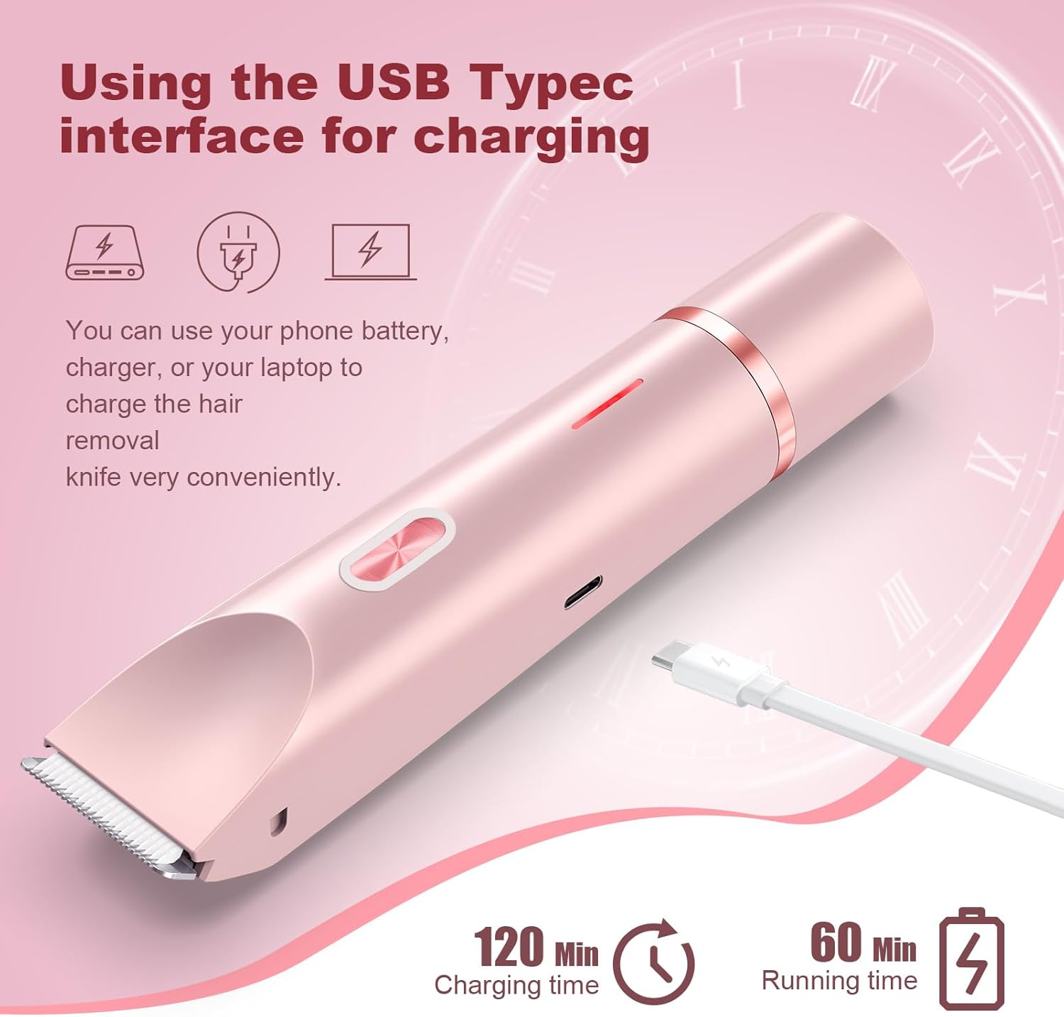 2 in 1 Women Electric Shaver Dual Head Bikini Trimmer for Women IPX7 Waterproof Wet & Dry Use Body Hair Trimmer and Facial Hair Remover for Bikini Underarm Leg Arm Body Face image number 1