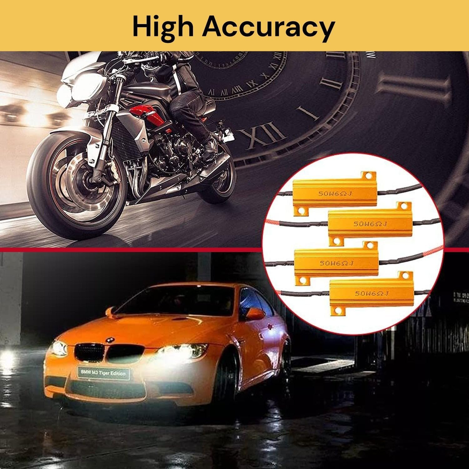 EZONEDEAL 4Pcs 50W 6Ohm Load Resistors - Fix LED Bulb Fast Hyper Flash Turn Signal Blink Error Code image number 6