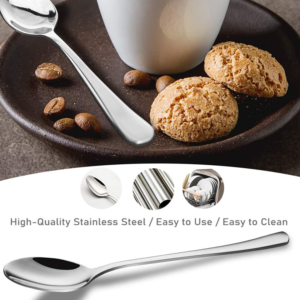 12-Piece Demitasse Espresso Spoons, 4-Inch Premium Quality Stainless Steel Mini Tiny Coffee Teaspoon Small Tea Spoon for Daily Use image number 5