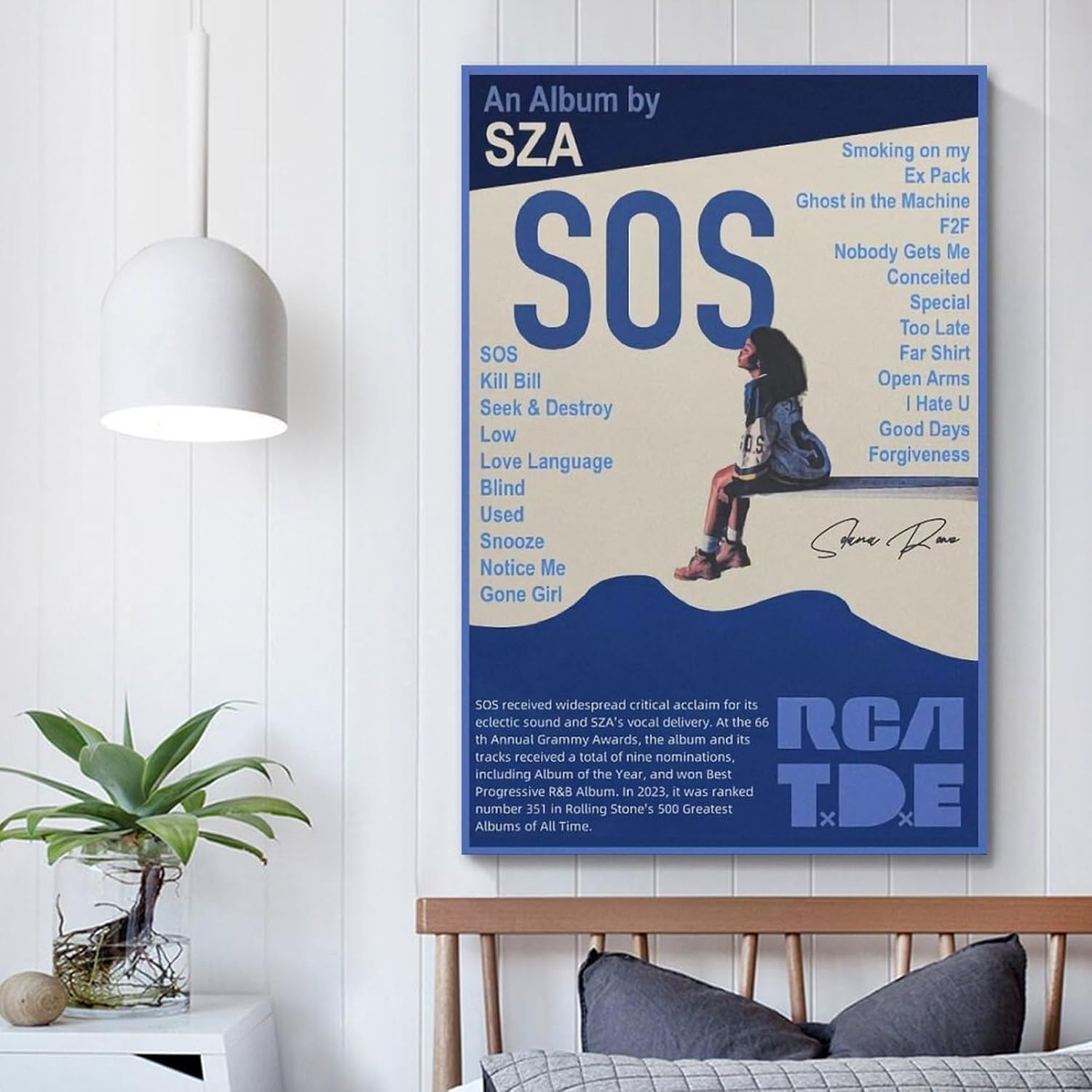 Music Sza Canvas Poster Poster Canvas Painting Wall Art Picture Home Decor Print for Bedroom Living Room Dorm Study Bar Office 12X18Inch(30X45Cm) image number 1
