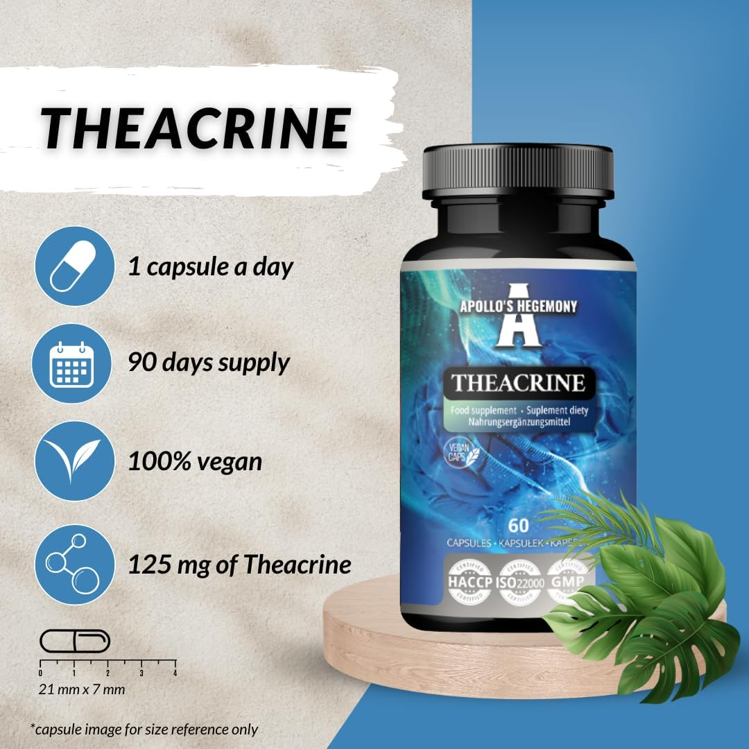 Theacrine 125Mg - 60 Vegan Capsules - Natural Alkaloid from Tea for Enhanced Focus and Energy - 2 Month Supply - Diet Supplement from Apollo'S Hegemony image number 2