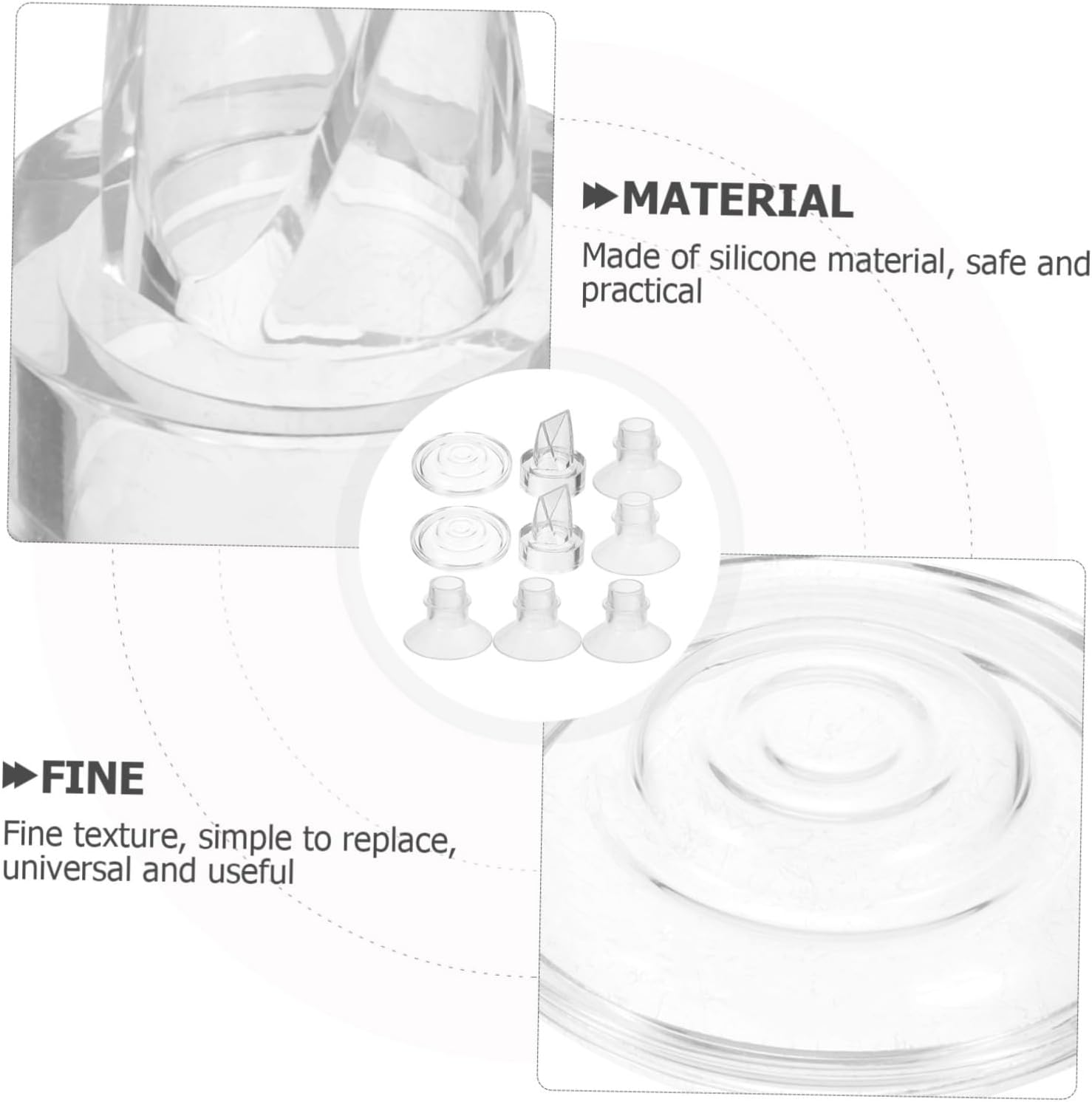 1 Set Silicone Diaphragms Duckbilled Valves for Wearable Pumps Replacement Parts Flange Inserts for Efficient Milk Collection image number 1