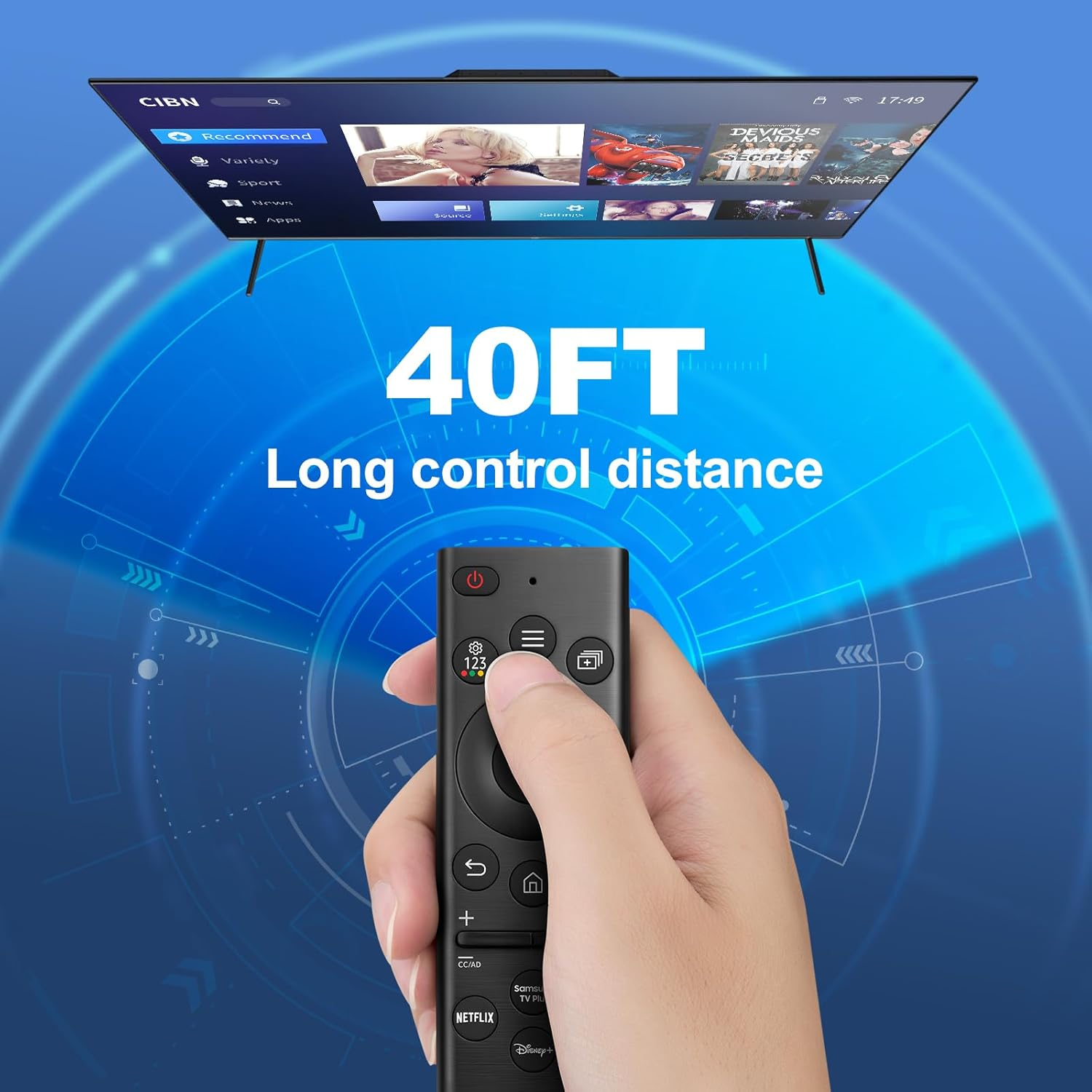 Universal Remote Control for Samsung Frame Solar QLED Neo OLED Crystal UHD Curved 4K 8K Smart TV Q60 Q70 Q80 AU8000 BU8000 CU8000 Series 8 Replacment Remote BN59-01385A BN59-01385B image number 2