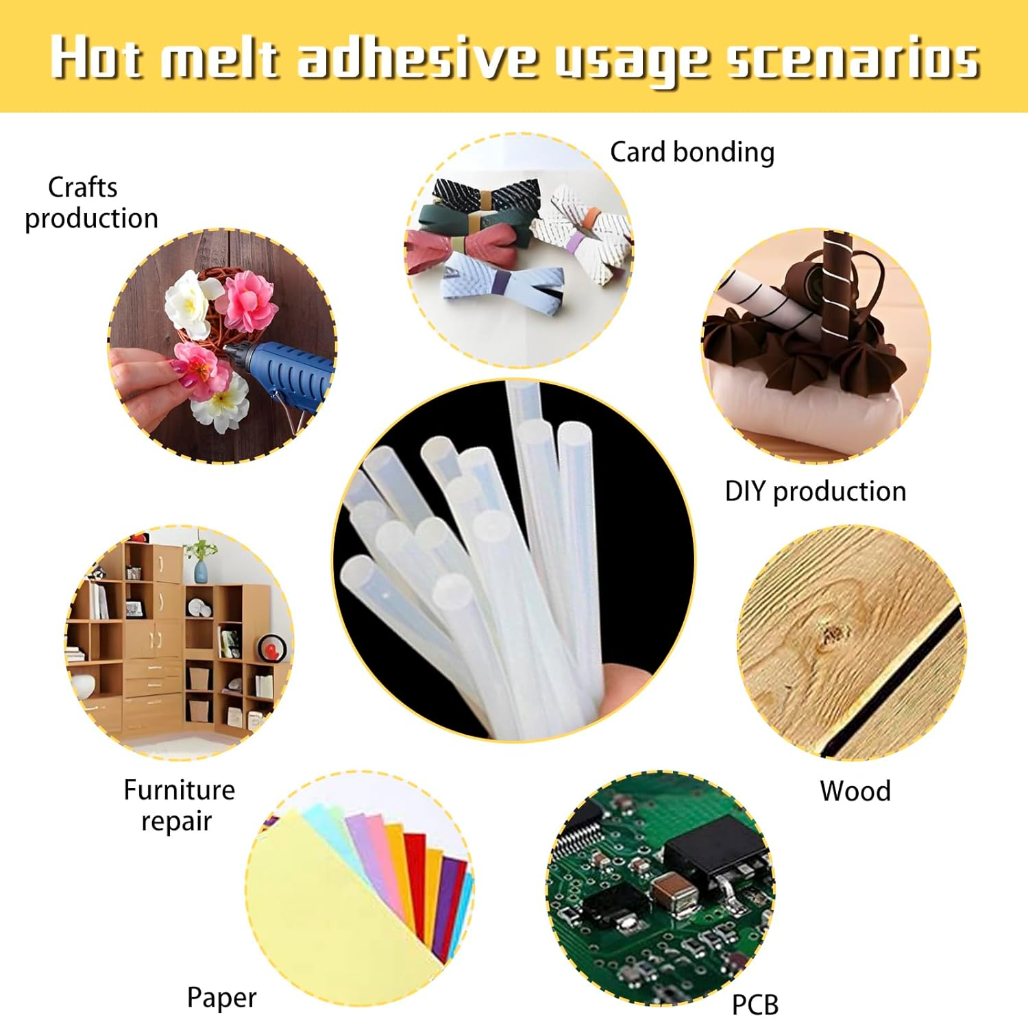 35PCS Hot Melt Glue Sticks Mini Glue Sticks for Mini Glue Guns DIY Crafts Seals Holiday Decorations(7X300Mm) image number 3