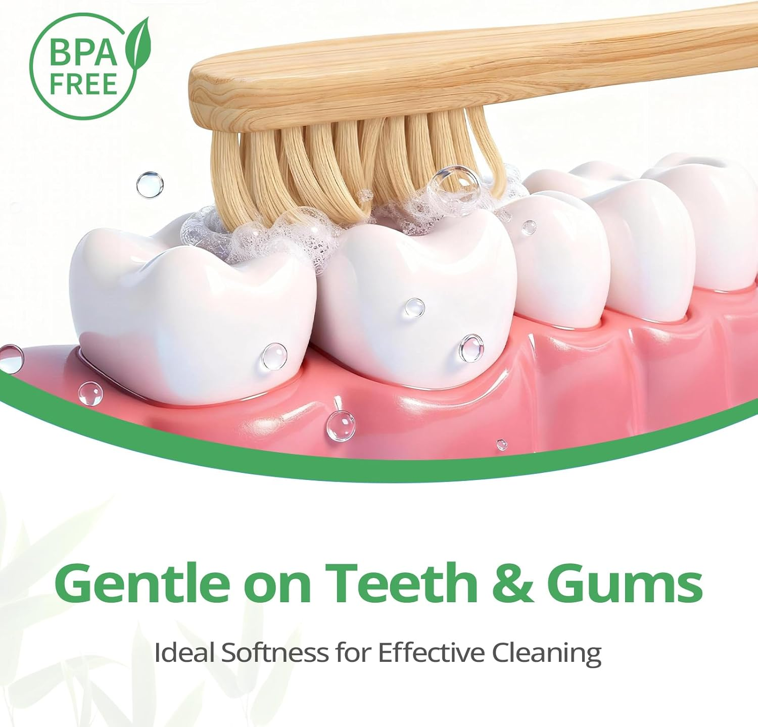 GENKENT 12 Counts Bamboo Toothbrushes Natural Bamboo Charcoal Tooth Brush with BPA Free Soft Bristles in Eco Friendly Color Bristle Wood Tooth Brushes Recycled Biodegradable image number 3