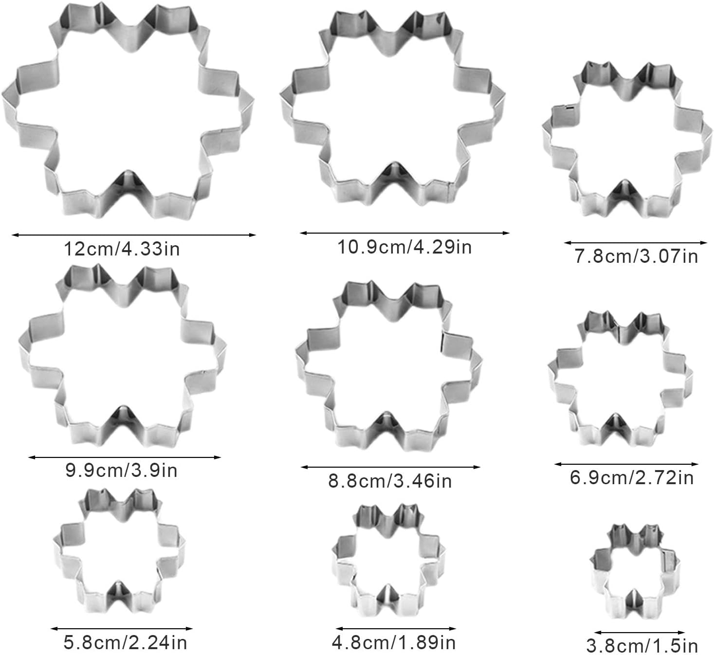 Christmas Cookie Mold - Baking Molds Cookie Cutter,9X Holiday Cookie Baking Tools, Snowflake Cookie Shaper, Stainless Steel for Homemade Baking image number 5