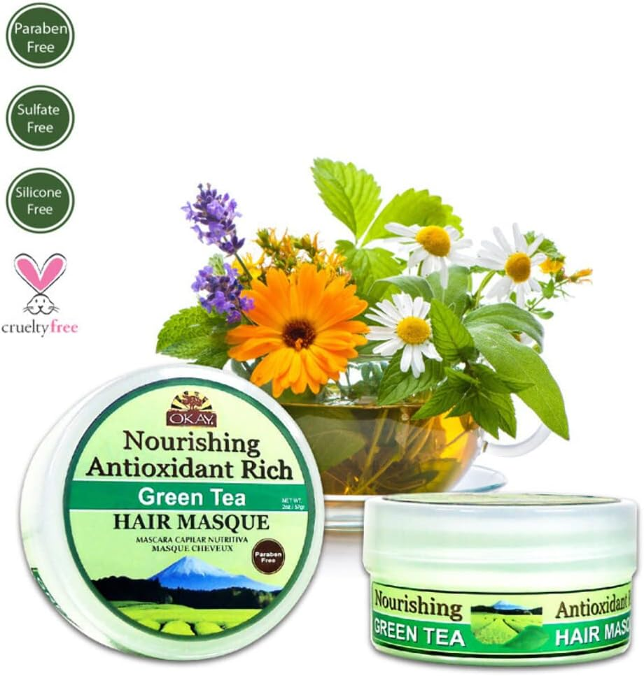 OKAY Pure Naturals OKAY Pure Naturals Green Tea Nourishing Antioxidant Rich Hair Masque, 2 Ounce,