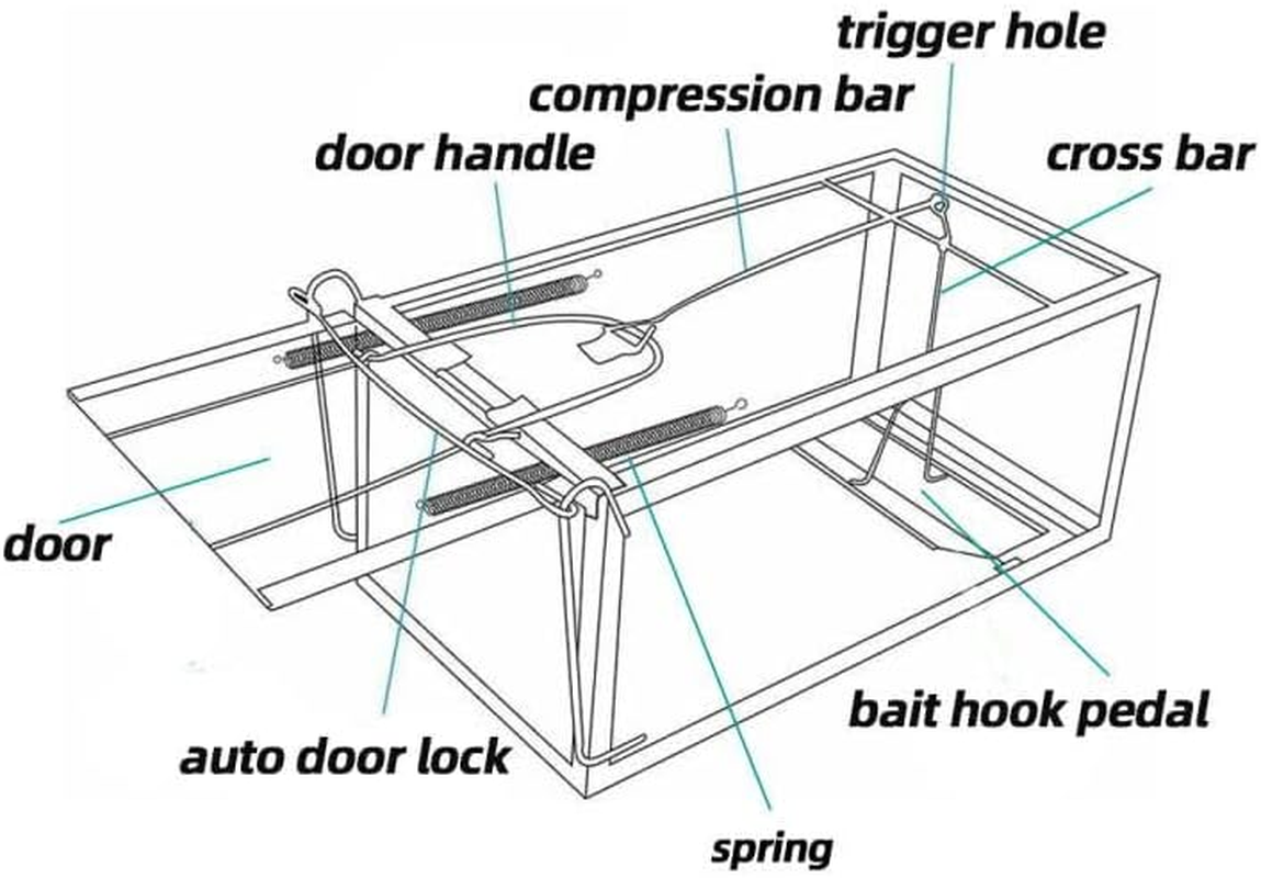 Skycabin 1 Door Humane Animal Cage Trap Rat Mouse Mice Voles Hamsters Trap Live Catch Mouse Cage Trap Work for Indoor or Outdoor Use to Catch and Release image number 5