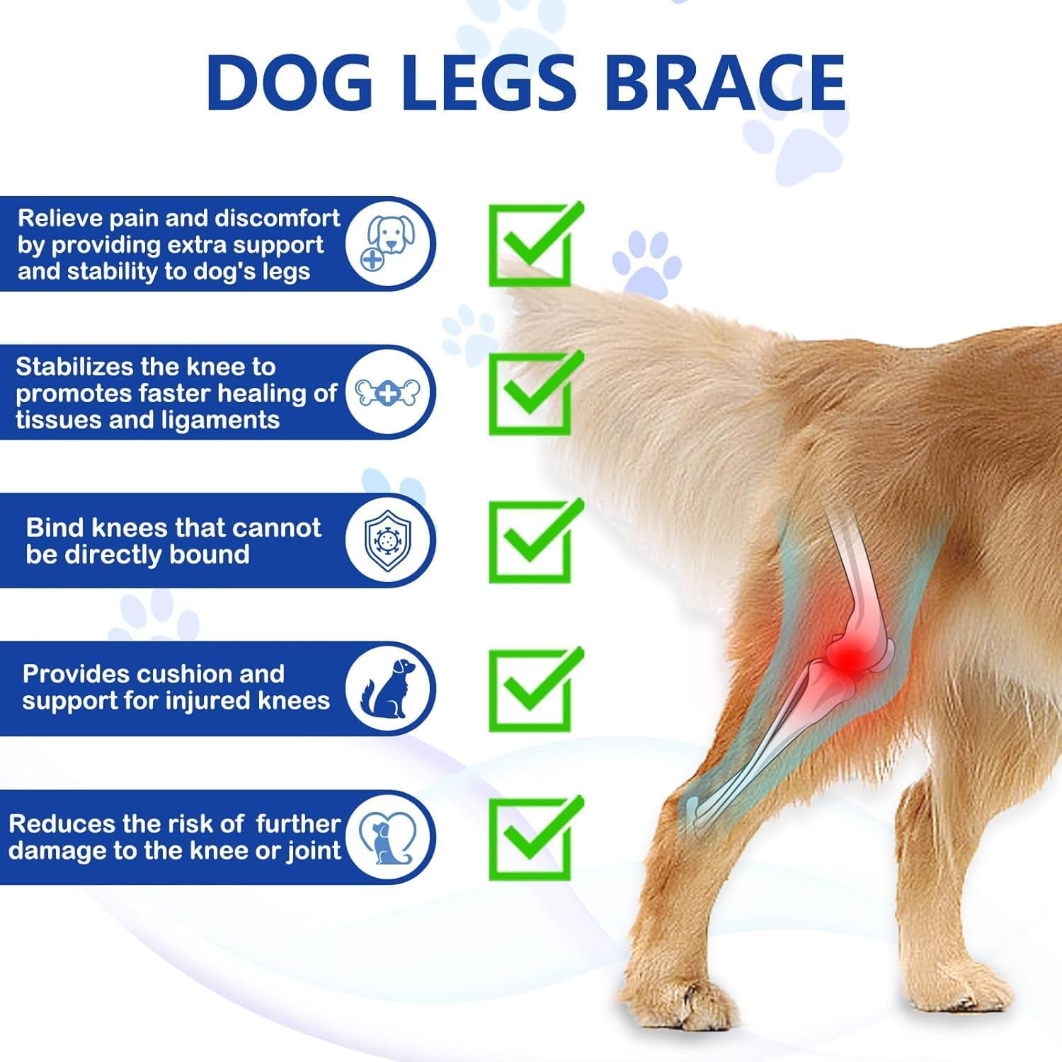 Dog Knee Brace with Side Stabilizers for Dog ACL, Adjustable Canine Shoulder Leg Hip Wraps for Arthritis & Torn CCL, Wound Care & Loss of Stability from Arthritis (M, Black) image number 4