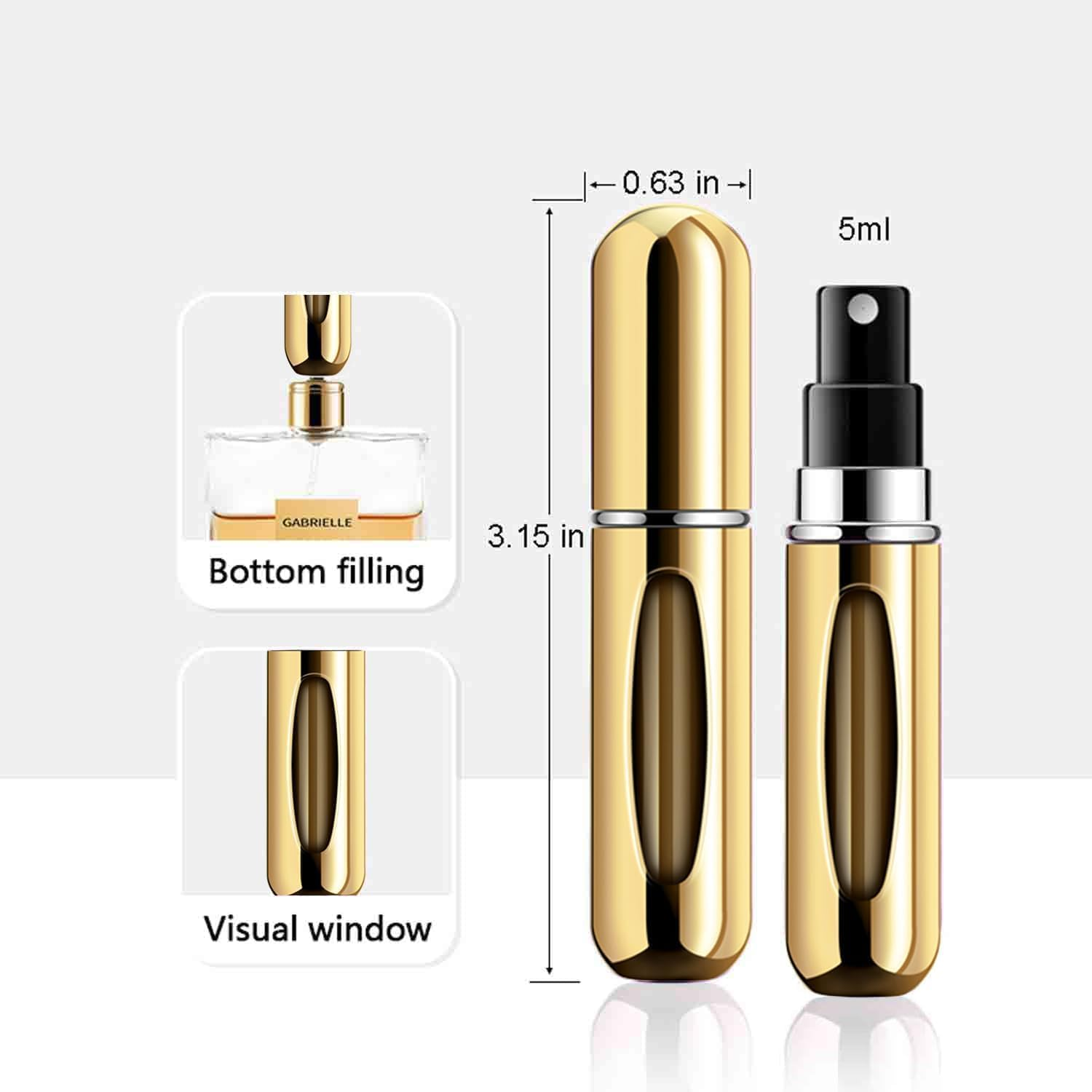 Portable Mini Refillable Perfume, 5Ml Atomizer Perfume Bottle, Refillable Perfume Atomizer Perfume Spray, Scent Pump Case for Traveling and Outgoing (5 Pack) image number 4