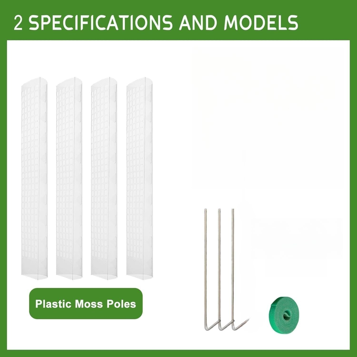 4 Pcs 24 Inch Plastic Moss Pole for Plants Monstera &ndash; Stackable Plant Support for Indoor Climbing Plants & Sphagnum Moss, Perfect for Your Green Oasis!