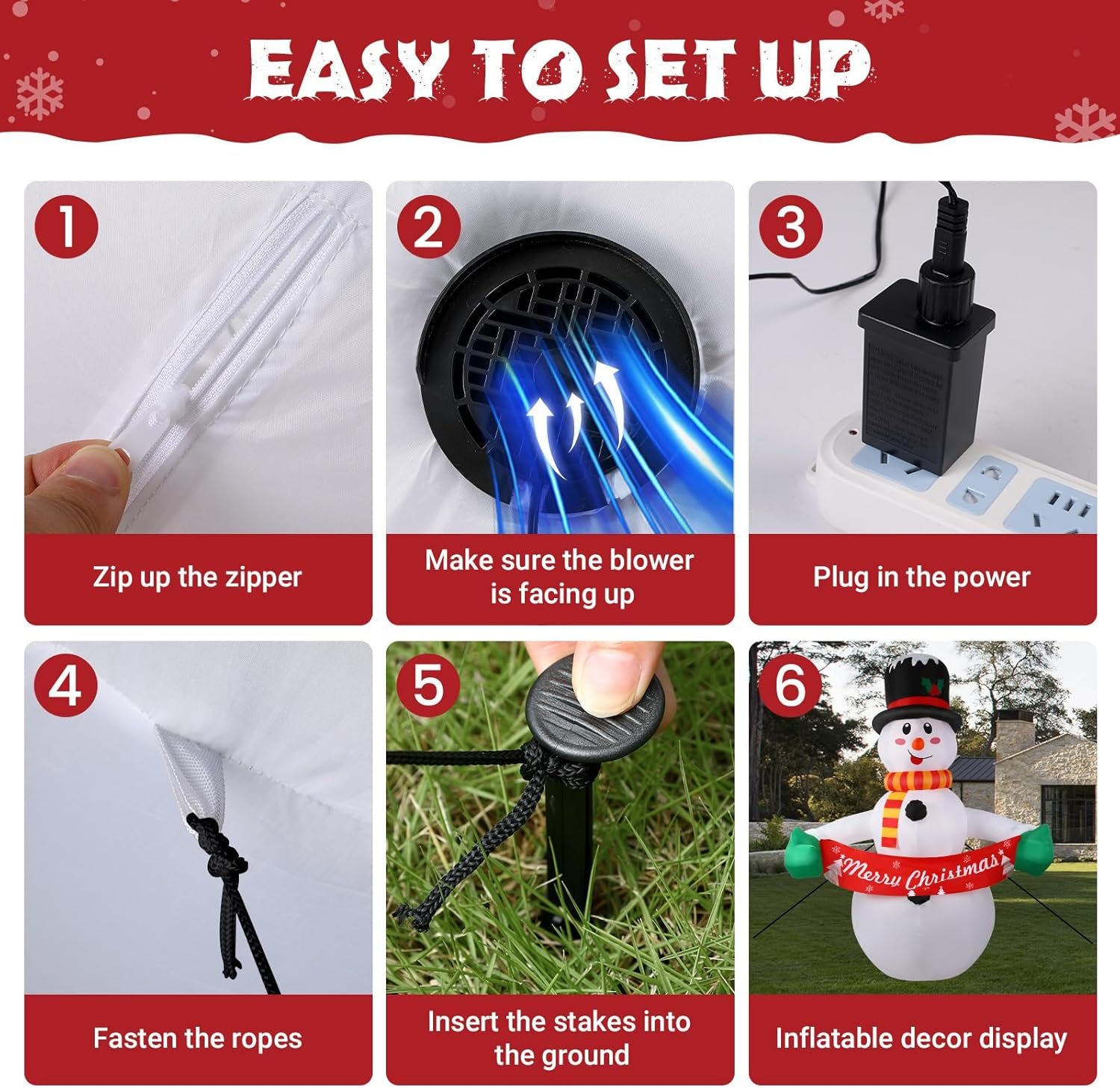 Alupssuc 2.1M Inflatable Christmas Snowman Nativity Scene Outdoor Decorations with LED Lights Blow up for Indoor Holiday Party Garden Lawn Xmas Decor 7FT image number 4