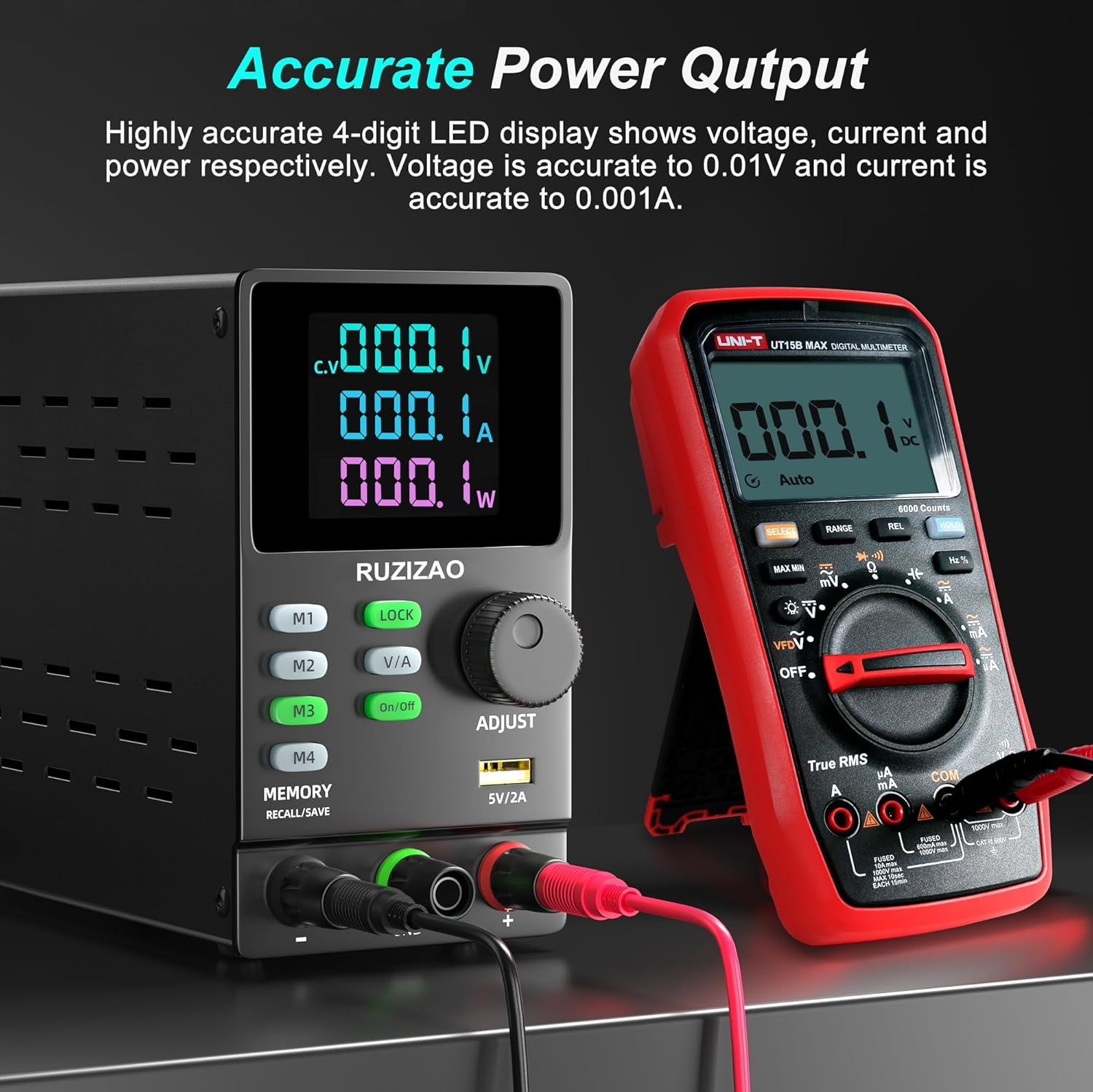 DC Power Supply Variable, 300V 1A, High Voltage Adjustable Switching Regulated Lab Bench Power Supply with 4 Storage Modes, Encoder Knob, Output Switch, Lock Button, Colorful 4-Digit Display image number 1