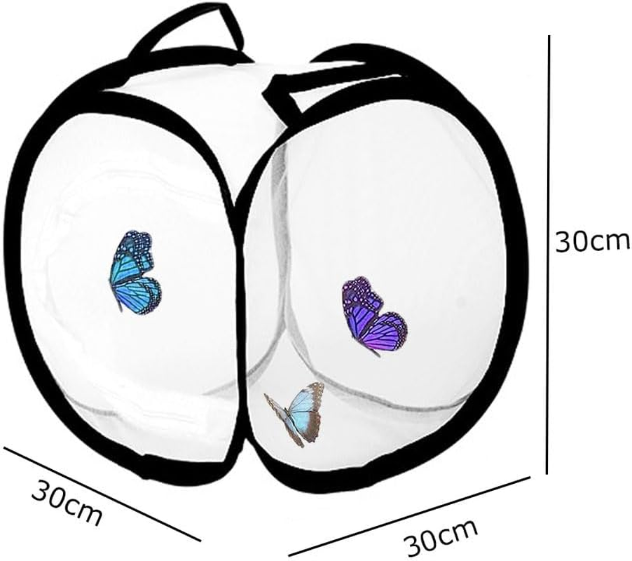 Insect and Butterfly Habitat Cage, 30&times;30&times;30Cm Stick Insect Enclosure, Outdoor Collapsible Butterfly Habitat Mesh Net Cage Terrarium