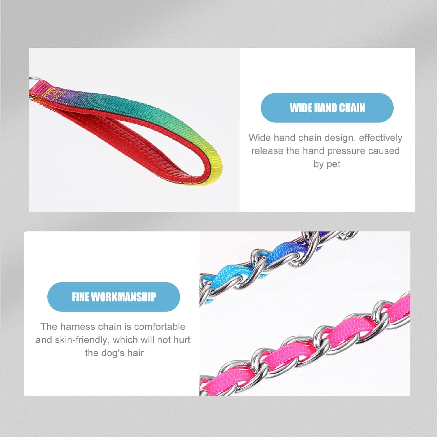 Wear Resistant Dog Chain Leash Heavy Duty Puppy Leash Padded Handle Chew Proof Pet Accessory Training Walking image number 6