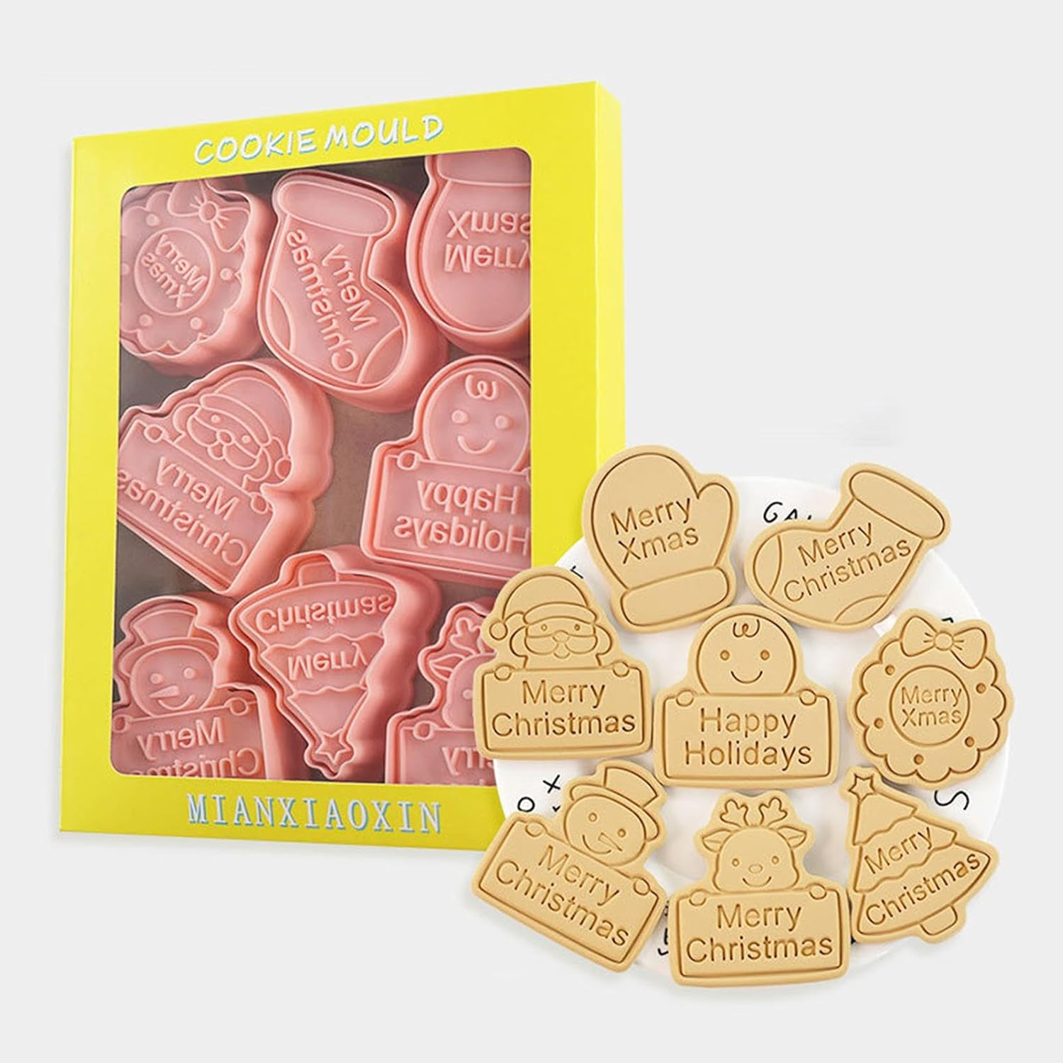 Christmas Themed Cookie Cutters - 8X Christmas Cookie Decorating Supplies,Winter Holiday Christmas Cookie Cutter, Cookie Cutters Shapes, Christmas Cookie Decorating Supplies for Cake image number 3