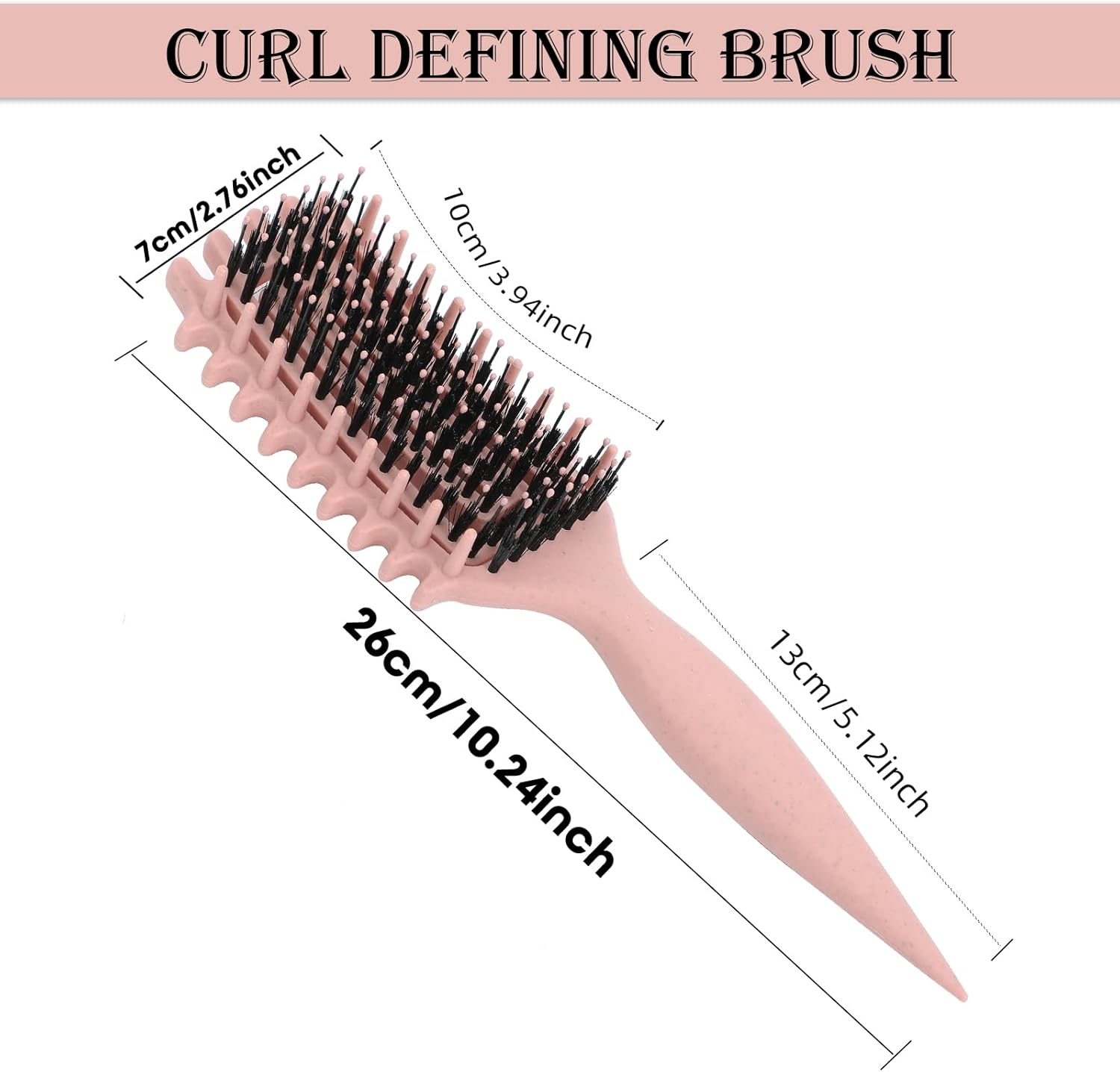 Curl Defining Brush for Curly Hair &ndash; Detangling & Styling Brush for Wet or Dry Hair &ndash; Reduces Frizz, Shapes & Lifts Curls (Rose Pink) image number 6