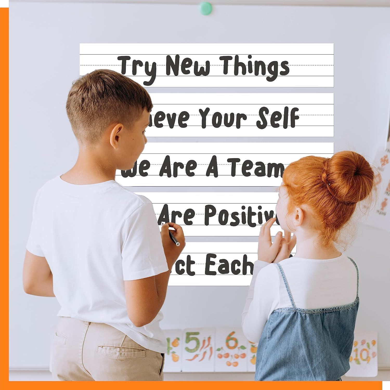 10 Pack Magnetic Sentence Strips, Dry Erase Writing Strip Erasable & Writable Lined Sentence Learning Strip for Classroom Learning Tool School, Office Supplies Whiteboard (17&rdquo; X 3&rdquo;)