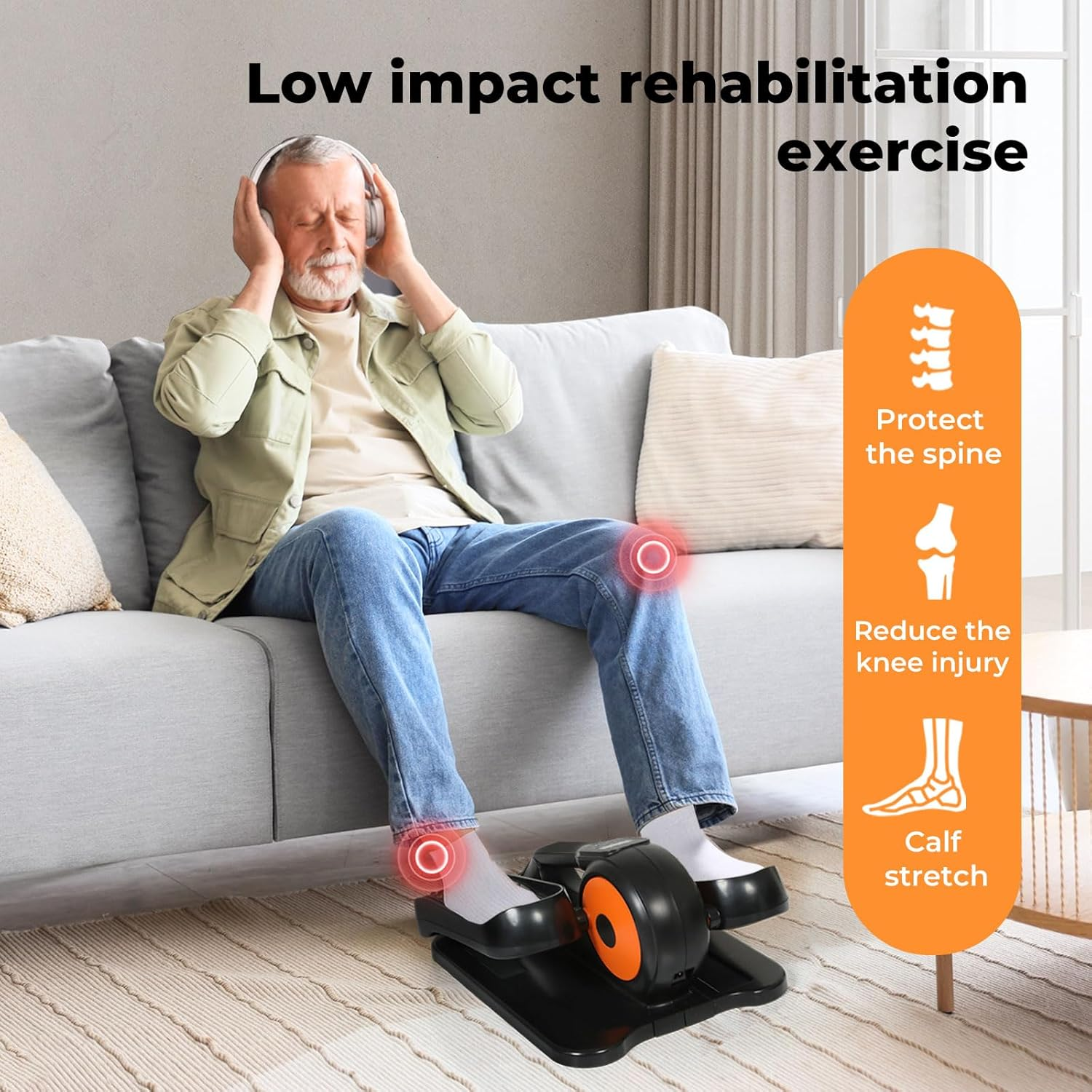 Centra under Desk Elliptical Machine,Electric Ellipse Leg Exerciser with 12 Adjustable Speed, Portable Seated Pedal Exerciser for Seniors, Pedal Exercise Machine with Remote Control, Home Office Use image number 2