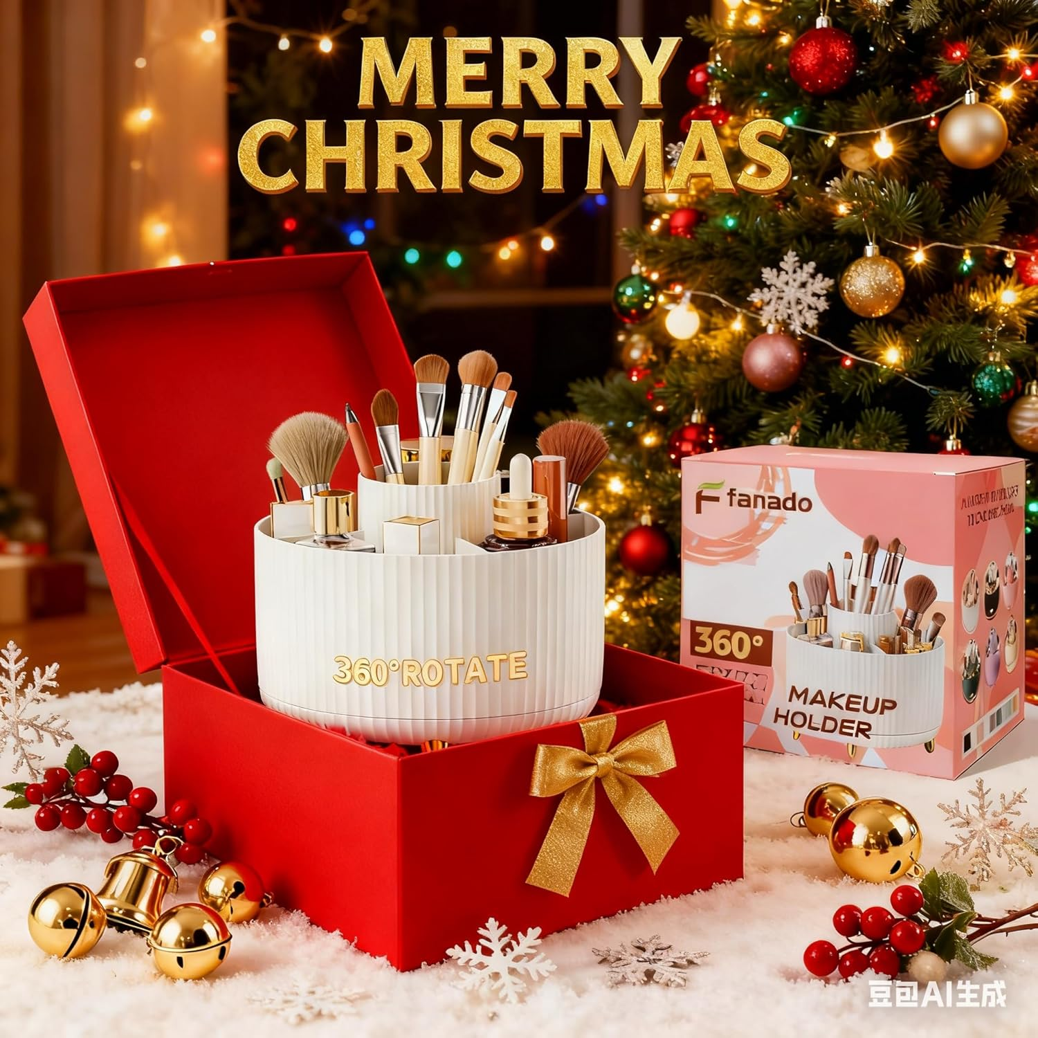 360&deg; Rotating Makeup Organizer Countertop, Lazy Susan Organizer, Makeup Organization Skincare Storage for Vanity, Desktop, Bathroom (Rotate Makeup Organizer Large-White) image number 4