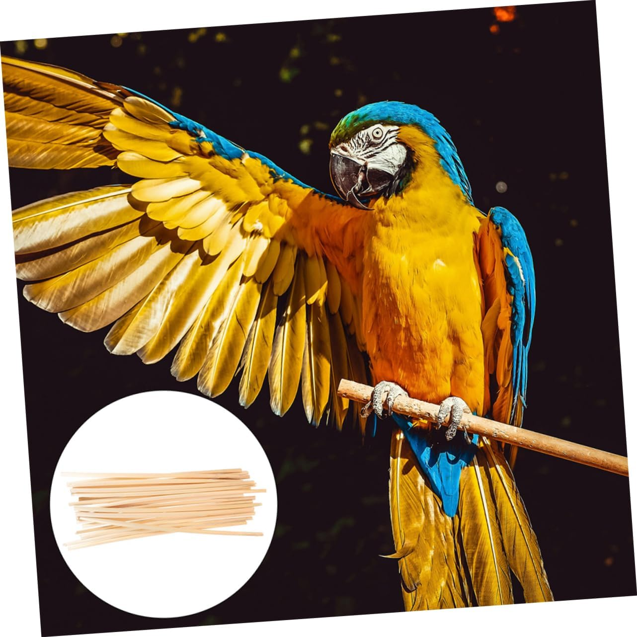 Generic Natural Straw Bird Chewing Toy for African Grey Parrot Macaw Shredding Foraging Bird Cage Toy image number 5