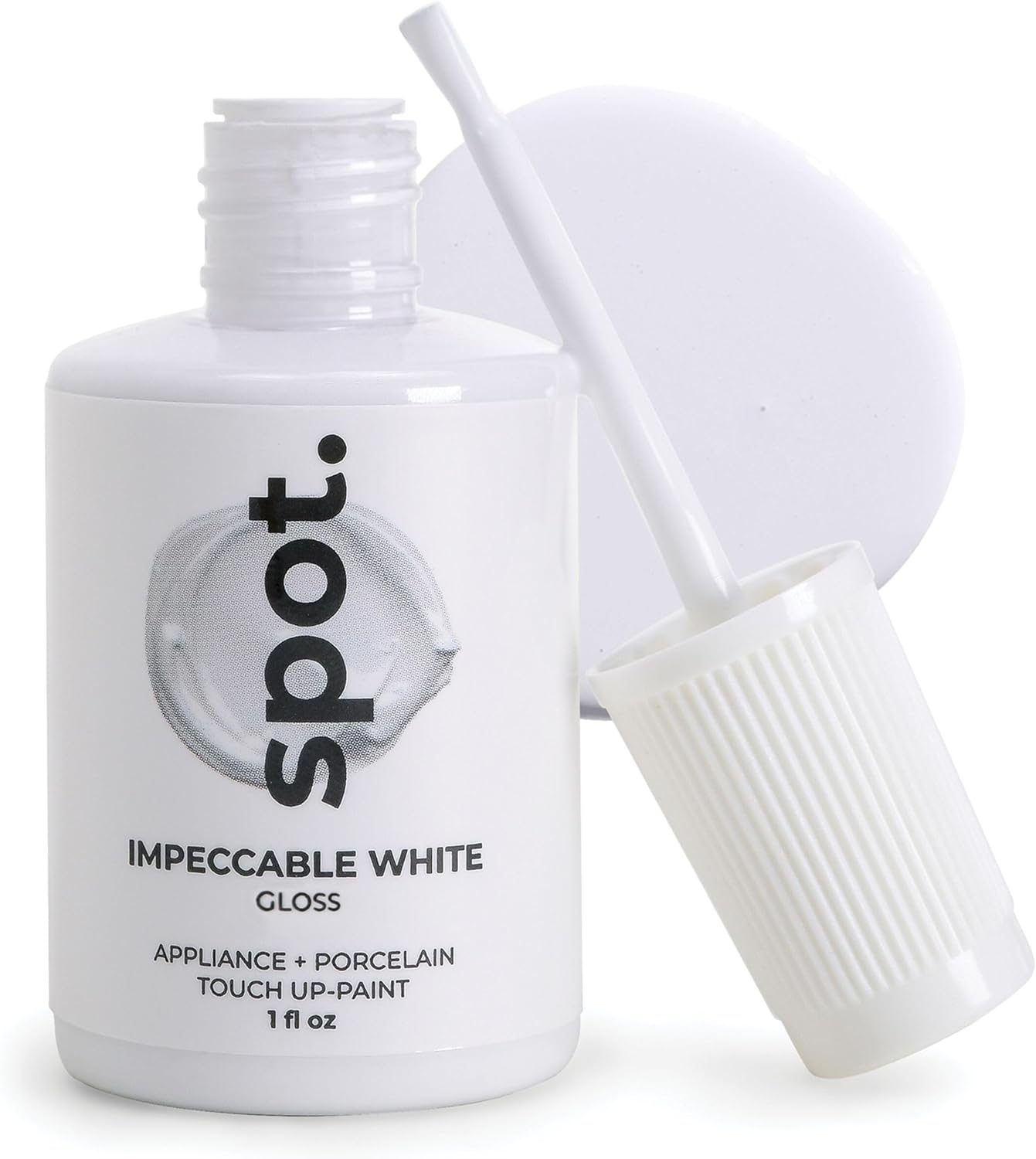 Spot. 30Ml White Gloss Touch up Paint Porcelain + Appliance Repair Kit for Chips, Scratches, Cracks and Stains on Tiles, Metal Surfaces, Ceramics and Fibreglass