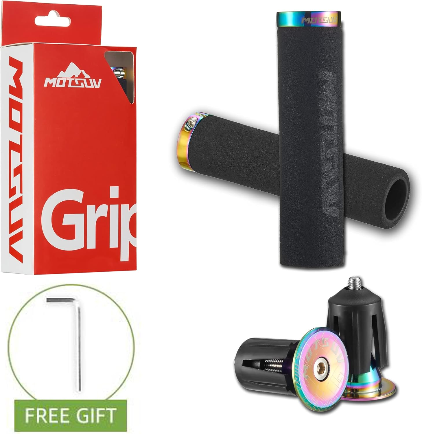 Bike Grips Foam Single Lock on Bicycle Handle Bar Soft Comfortable Non-Slip Bike Handle Grips for BMX Mountain MTB Beach Cruiser Scooter