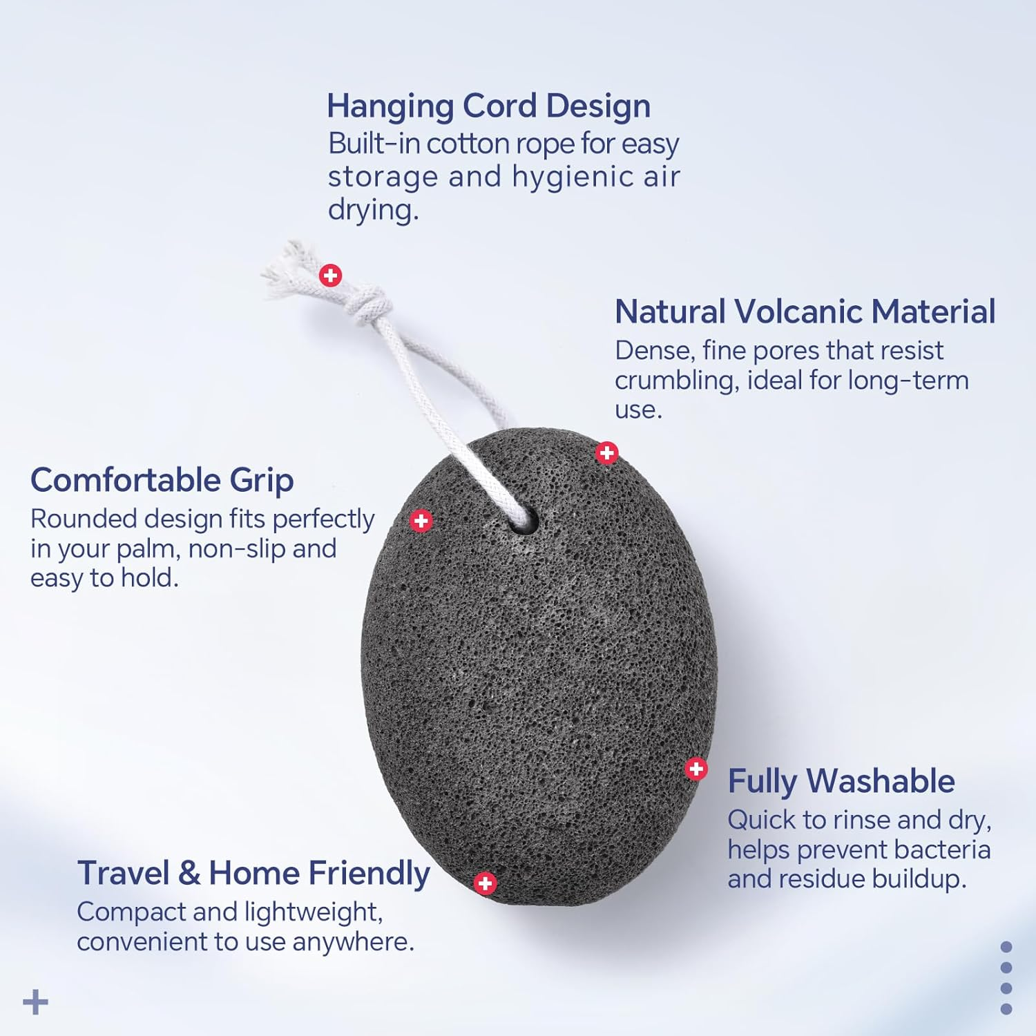 KADS 1Pcs Natural Volcanic Pumice Stone for Feet Heels Foot Exfoliating Calluses, Foot Dead Skin Cuticles Hard Skin Remover, Foot Care Scrub Tool for Salons, Spas, and Home Use - Black 2Pcs Set image number 4