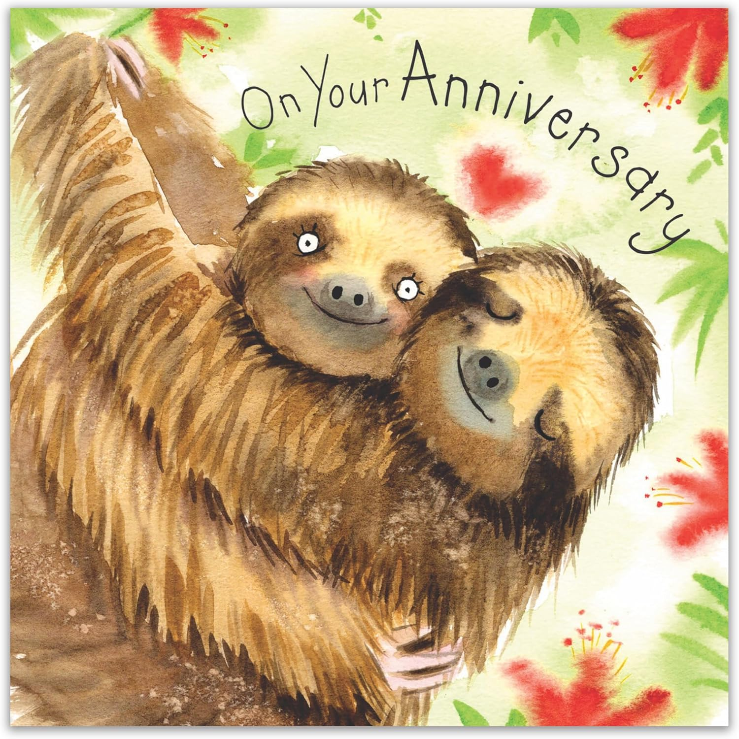 Twizler Happy Anniversary Card with Sloths - Anniversary Card for Her - Anniversary Card for Him - Anniversary Card for Couple - Anniversary Card Wife - Anniversary Card Husband image number 2