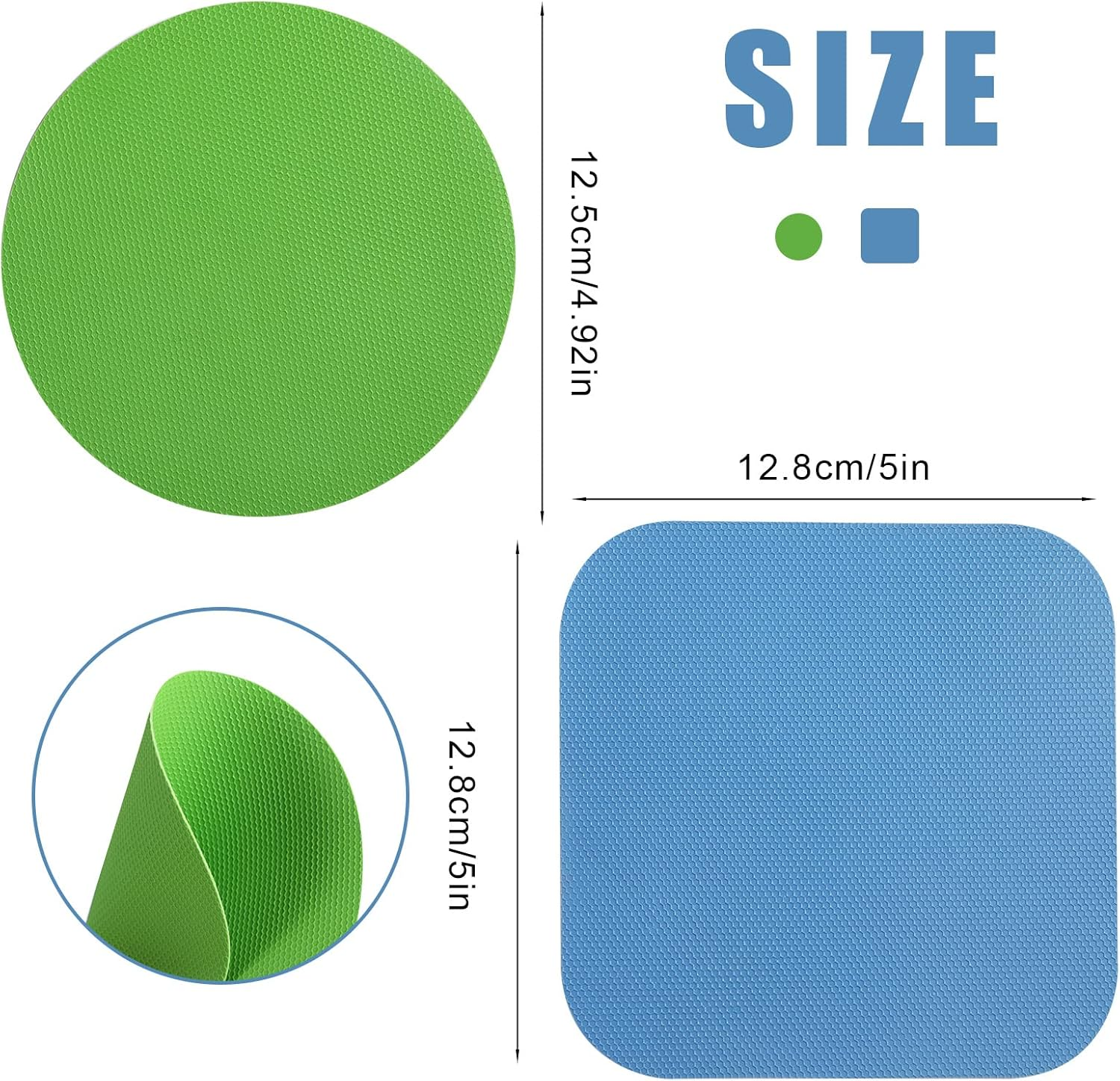 LUTER 4Pcs Jar Opener, Rubber, Multi-Function Silicone Bottle Opener for Seniors with Arthritis Weak Hands Lid Cap Gripper Pads Kitchen Coasters Gadgets(Light Blue, Green) - Light Blue, Purple image number 3