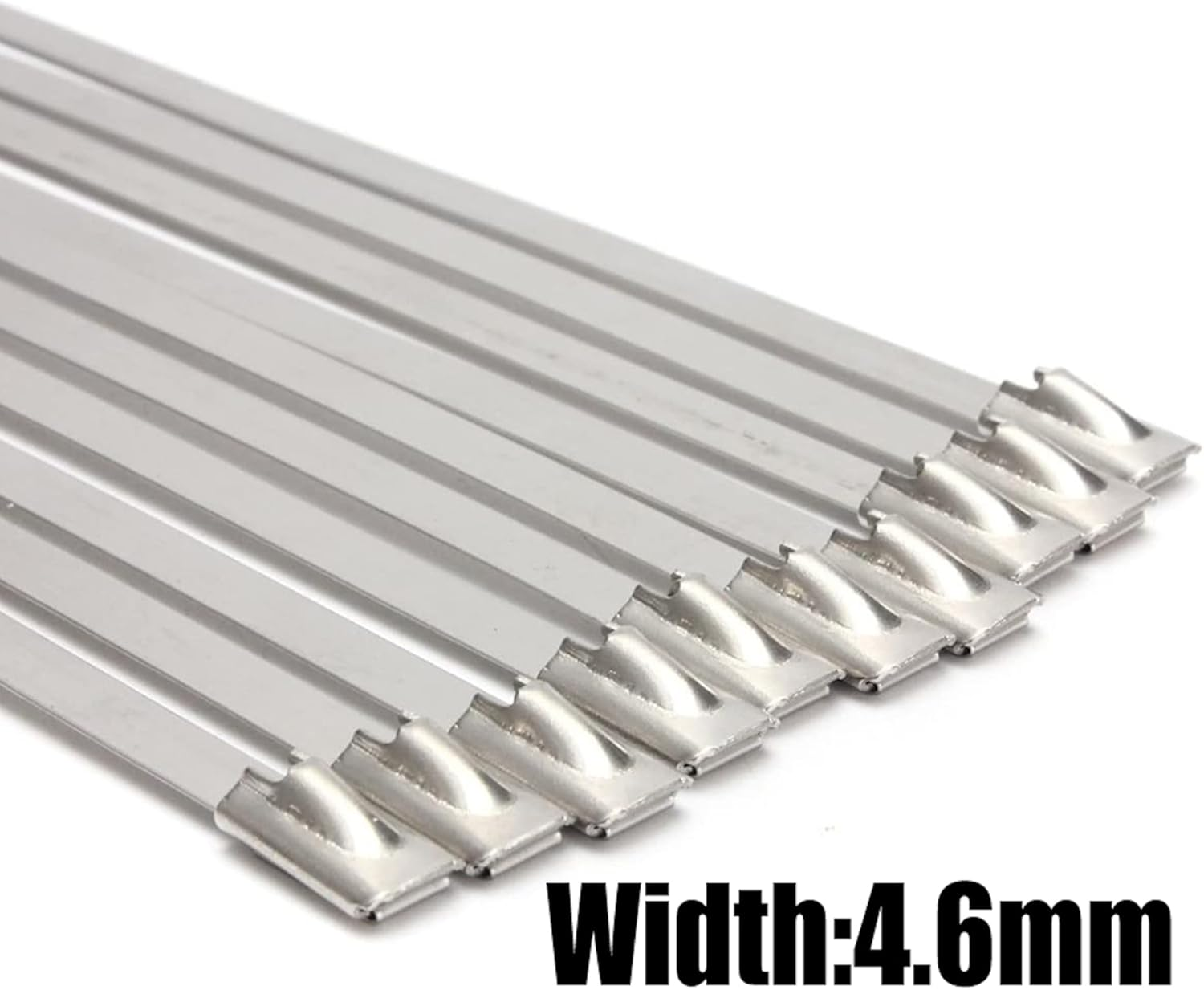 100Pcs Stainless Steel Self Locking Cable Zip Ties Wrap Tie 4.6Mm SS 304 (100Pcs - 200Mm SS Cable) image number 5