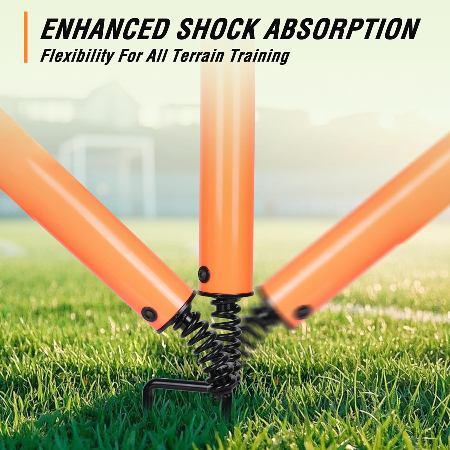 BOOSTEADY Removable Soccer Agility Training Poles Adjustable for Football Training Outdoor Sports Speed Training Equipment 4Pcs Short Pole 47 Inch Youth image number 4